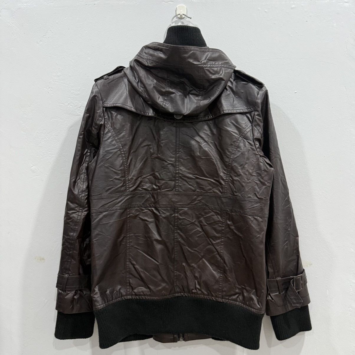 In The Attic In The Attic Leather Double Zip Hooded Jacket Size US L / EU 52-54 / 3 - 5 Thumbnail