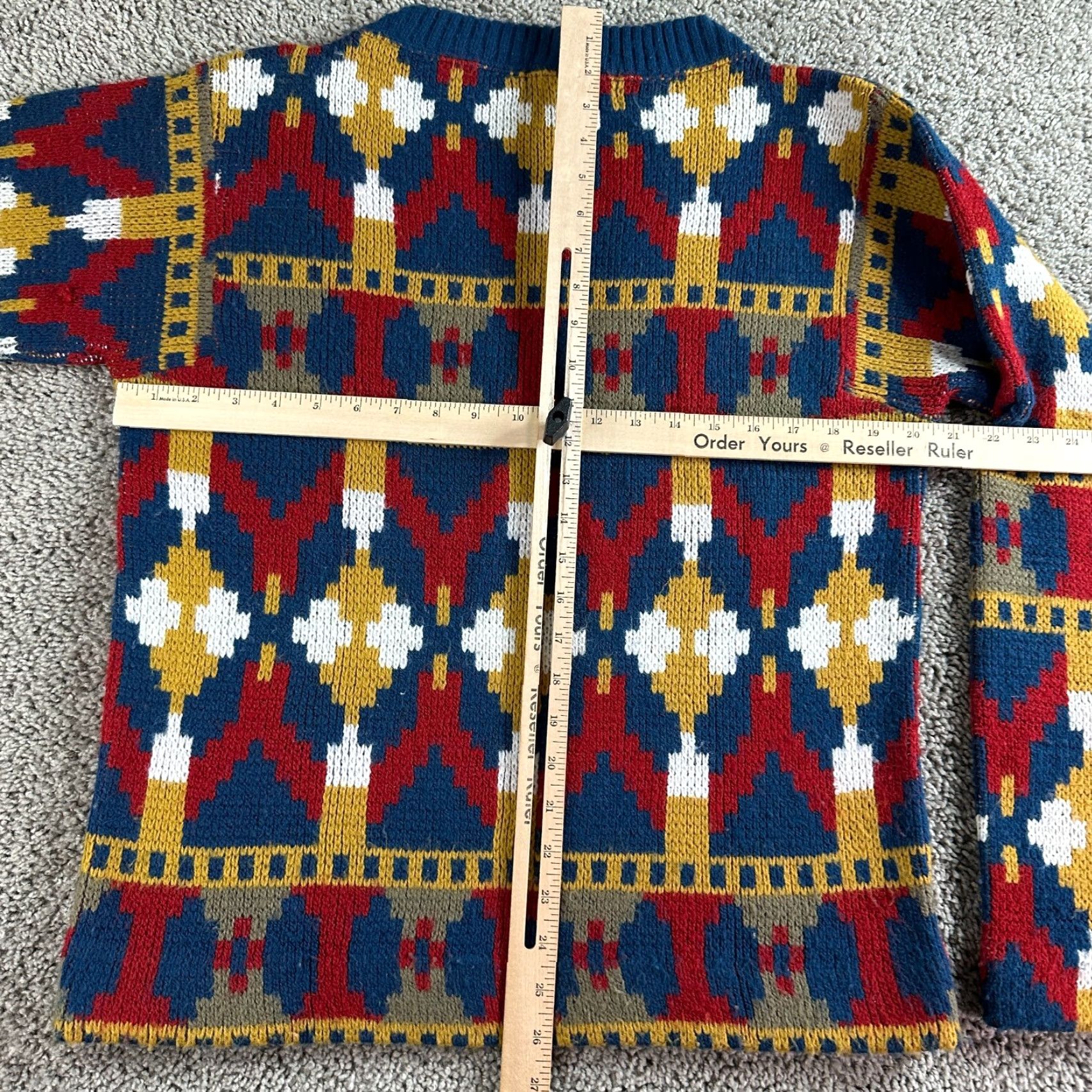 Jantzen VTG Jantzen Sweater Mens Multicolor Mohair Wool 60s 60s Western Geometric Pullover Knit Regular M Size US M / EU 48-50 / 2 - 7 Thumbnail