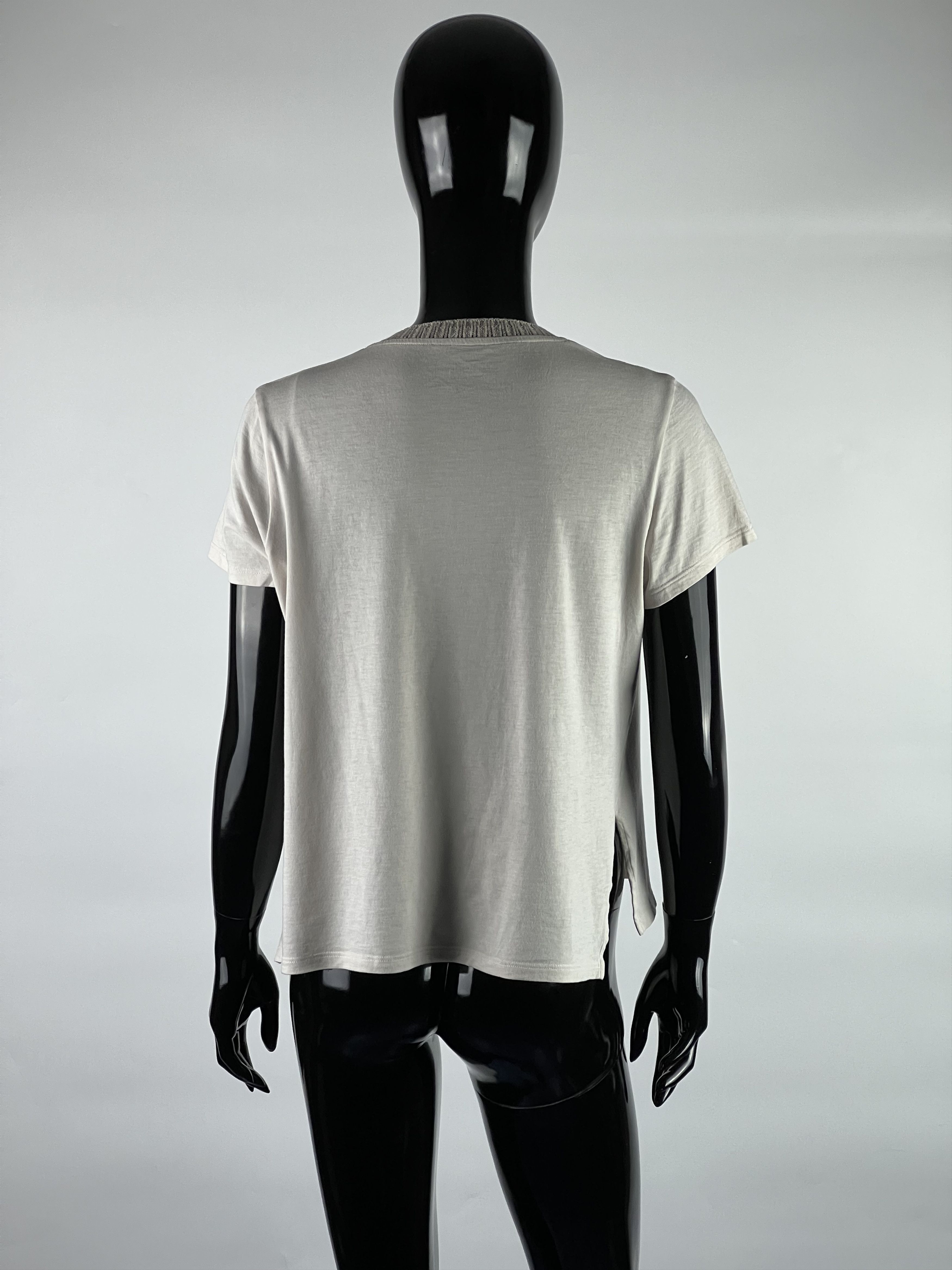 Other Falconeri Cotton Silk V-Neck Short Sleeve T-Shirt Size M / US 6-8 / IT 42-44 - 2 Thumbnail