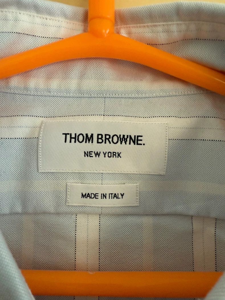 Thom Browne Thom Browne size4 Blue and white striped shirt Size US XL / EU 56 / 4 - 5 Thumbnail