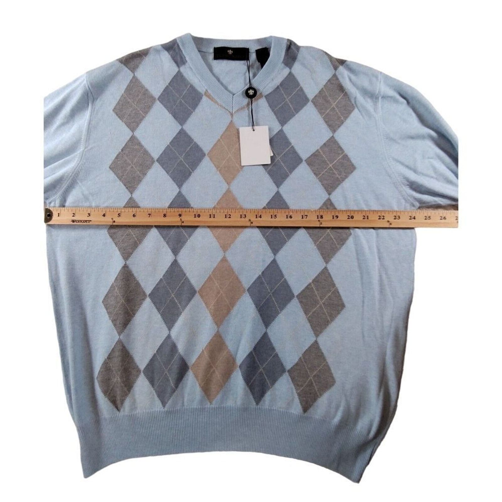 Toscano Toscano Mens Sweater Argyle Diamond XL Made In Italy Size US XL / EU 56 / 4 - 3 Thumbnail