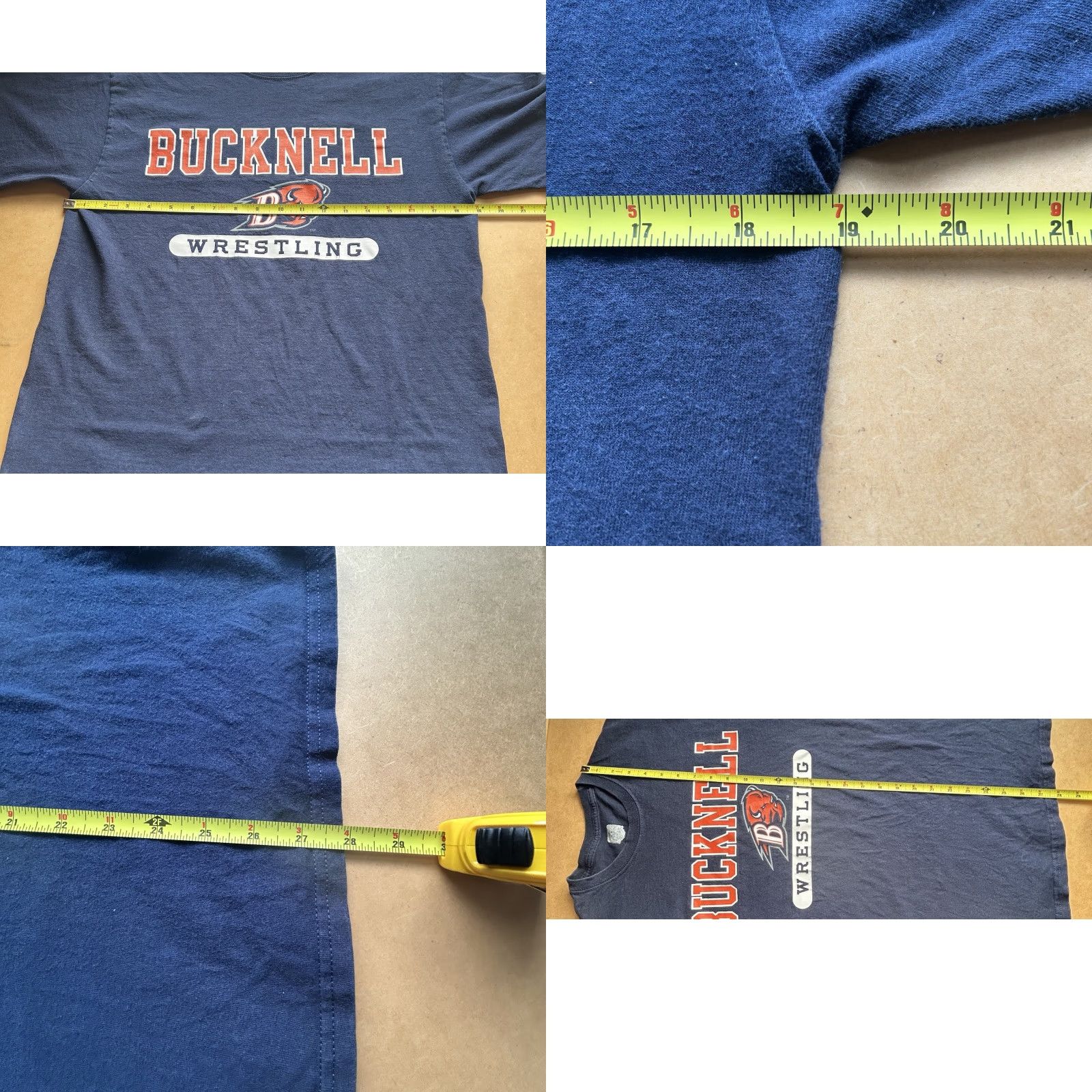 Vintage VINTAGE Bucknell University Wrestling Shirt Men Medium Navy Blue Short Sleeve Russell Size US M / EU 48-50 / 2 - 10 Thumbnail