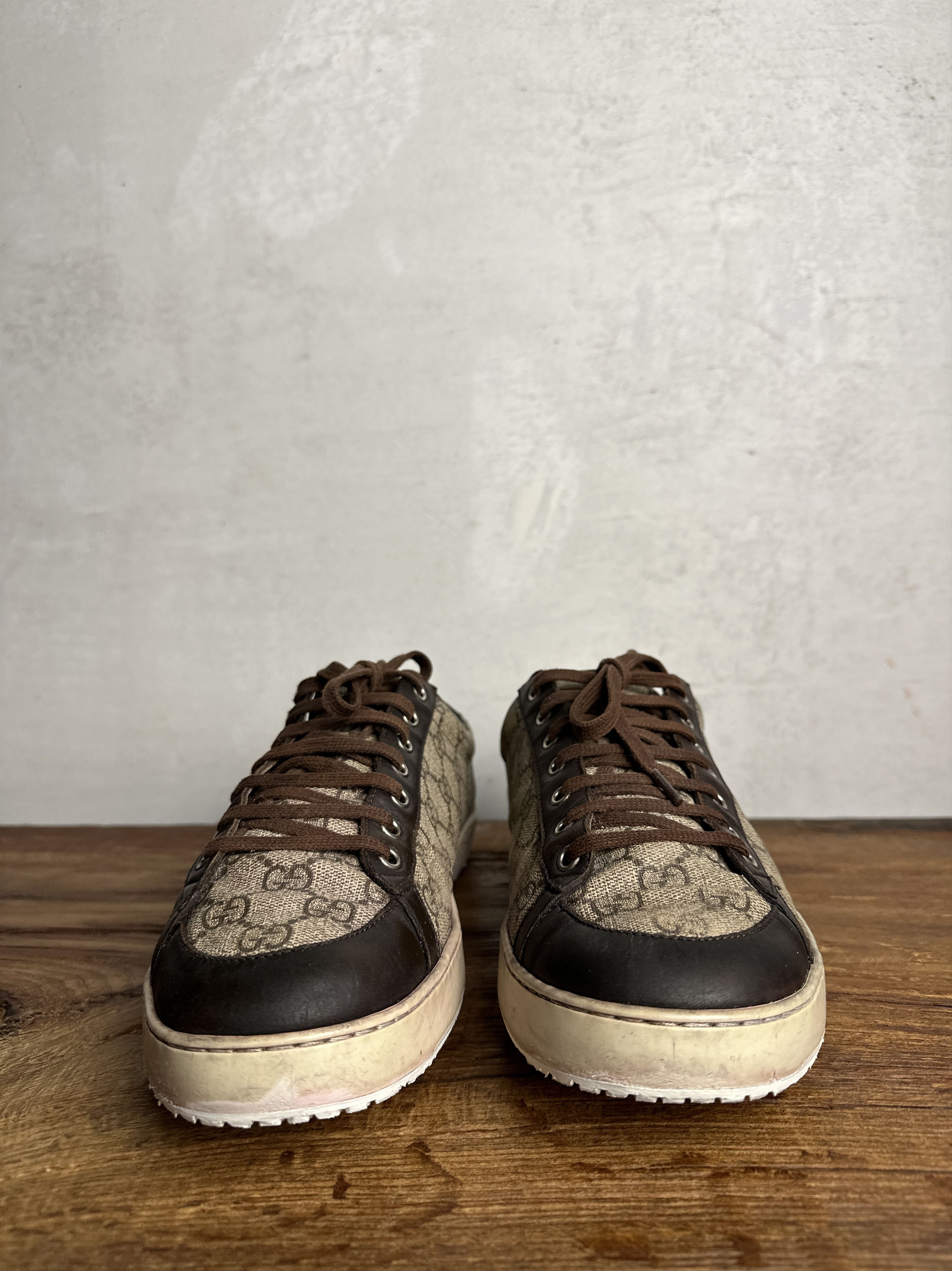 Gucci Gucci GG Logo Supreme Leather Sneakers Size US 11 / EU 44 - 7 Thumbnail