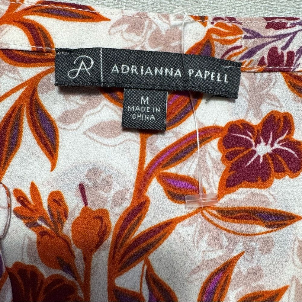 Adrianna Papell New Adrianna Papell Long Sleeve Floral V-Neck Blouse Size M Size M / US 6-8 / IT 42-44 - 6 Thumbnail