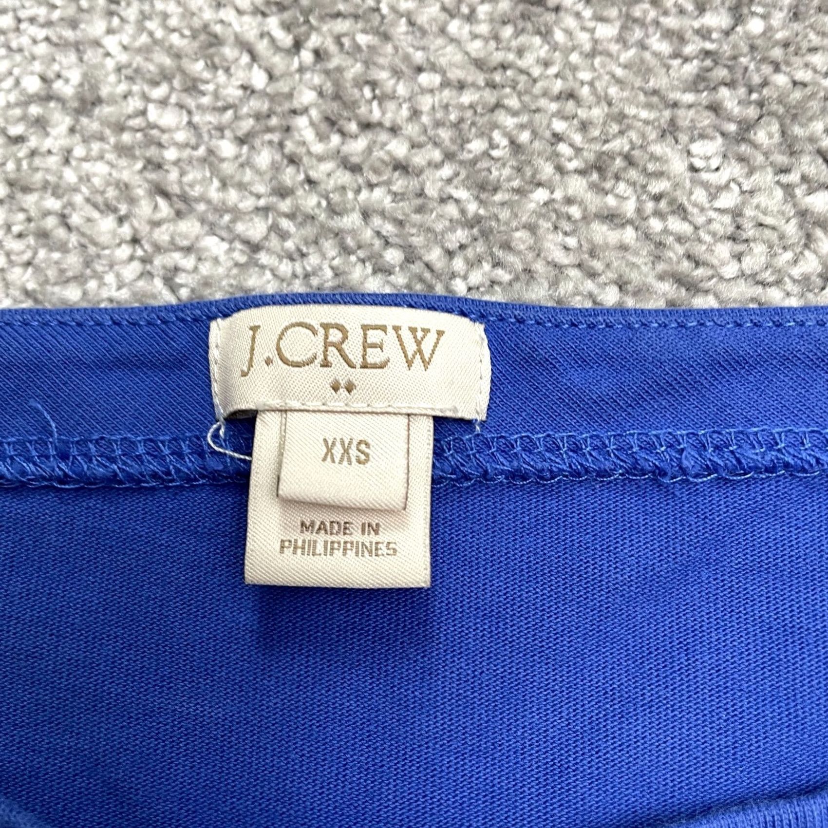 J.Crew J.Crew Blouse Womens XXS Blue Cotton Casual Bell Sleeve Tunic Bateau Boat Neck Size XXS / US 00 / IT 34 - 3 Thumbnail