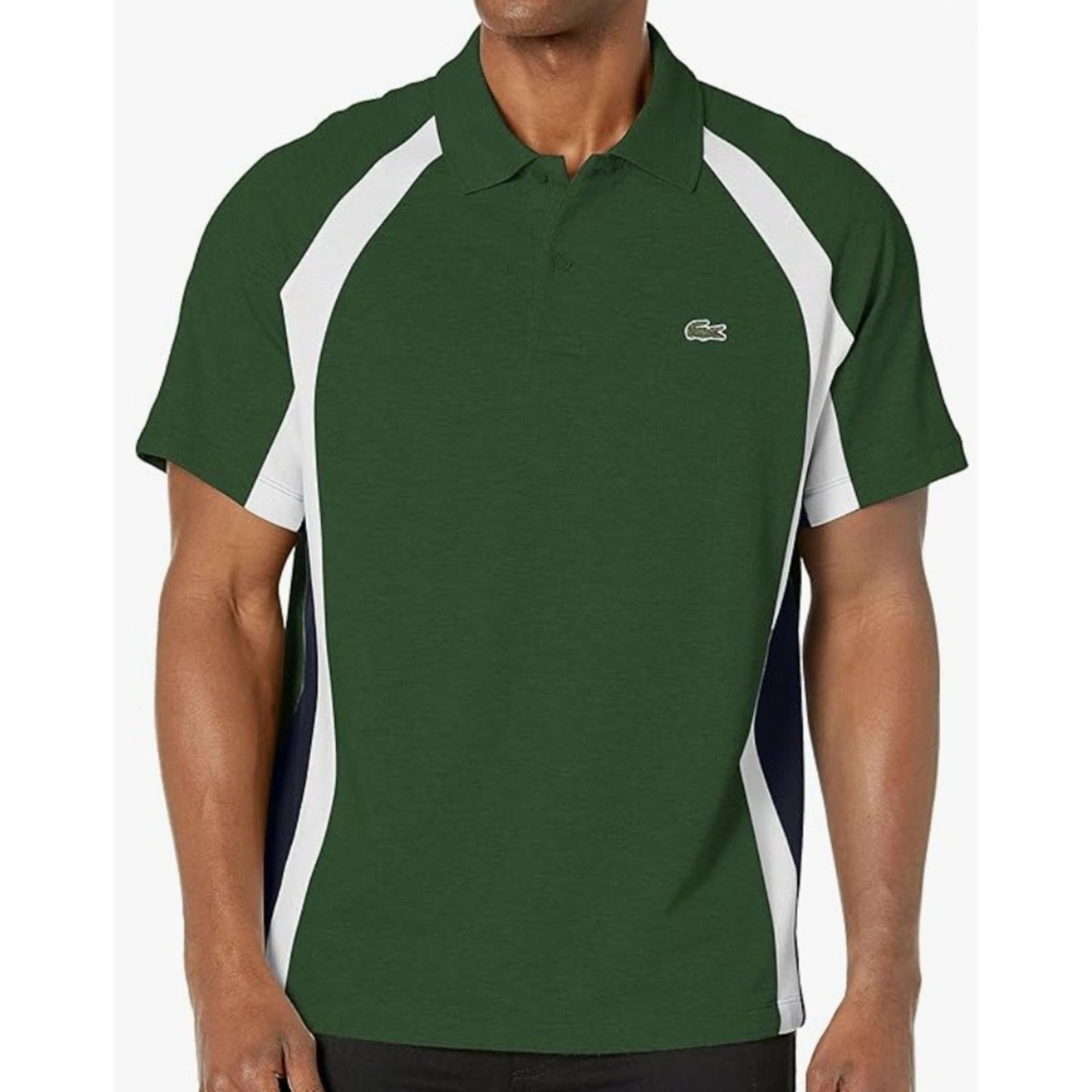 Lacoste Lacoste Mens Short Relaxed Fit Petit Pique Colorblock Polo M Size US M / EU 48-50 / 2 - 1 Thumbnail