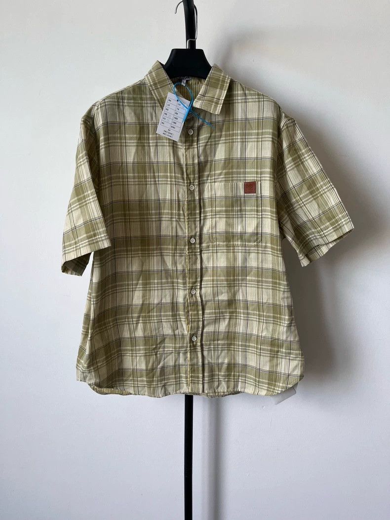 Loewe LOEWE SS23 Embossed Leather Plaid Shirt Size US M / EU 48-50 / 2 - 1 Thumbnail
