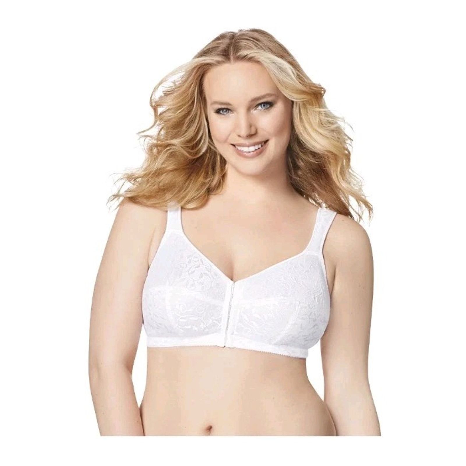 Other Playtex 18 hour Bra 48D White Front Close WireFree Cushion Size ONE SIZE - 3 Thumbnail