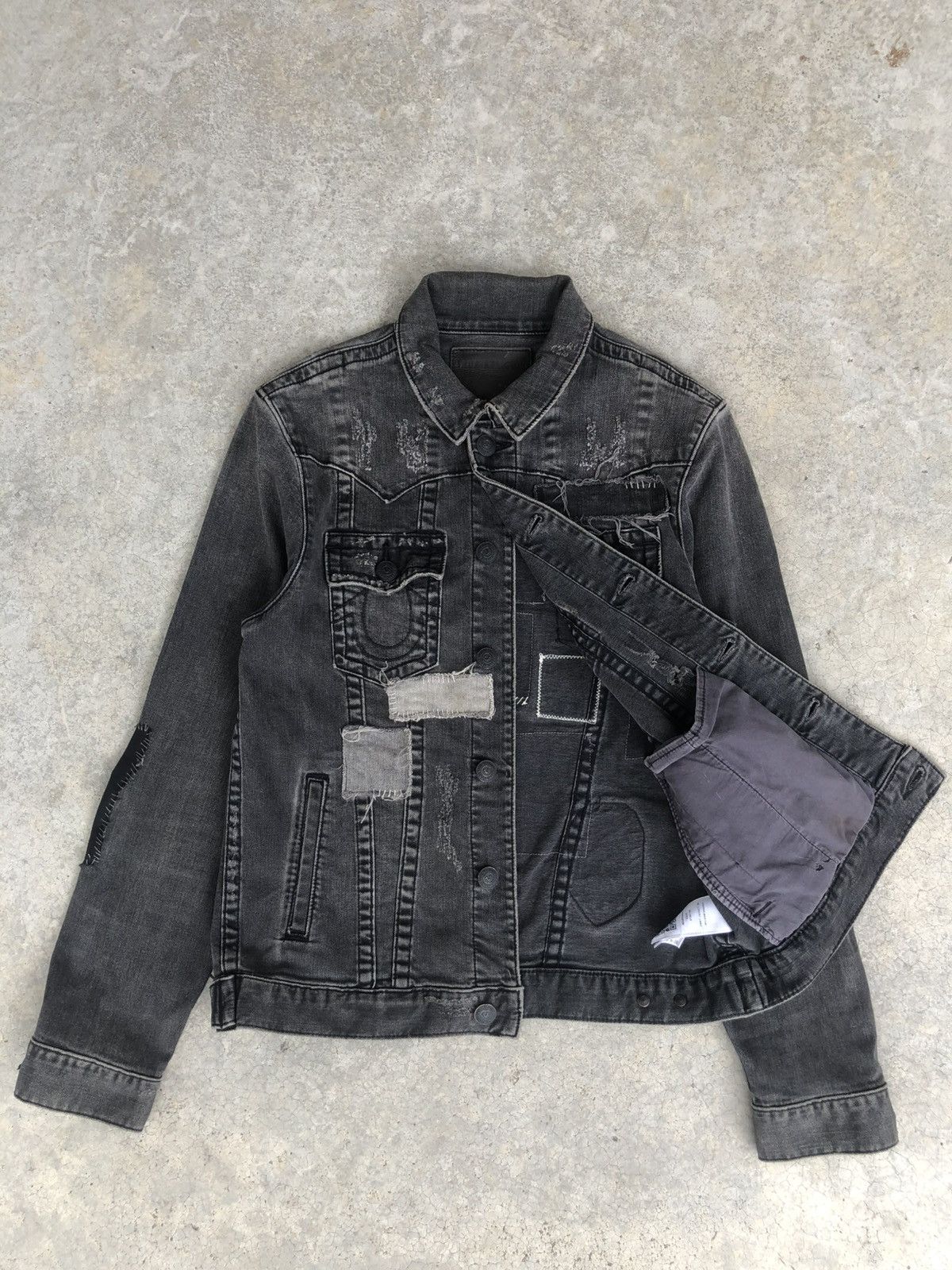 True Religion True Religion Denim Jacket Boro Patchwork Distressed Size US M / EU 48-50 / 2 - 3 Thumbnail
