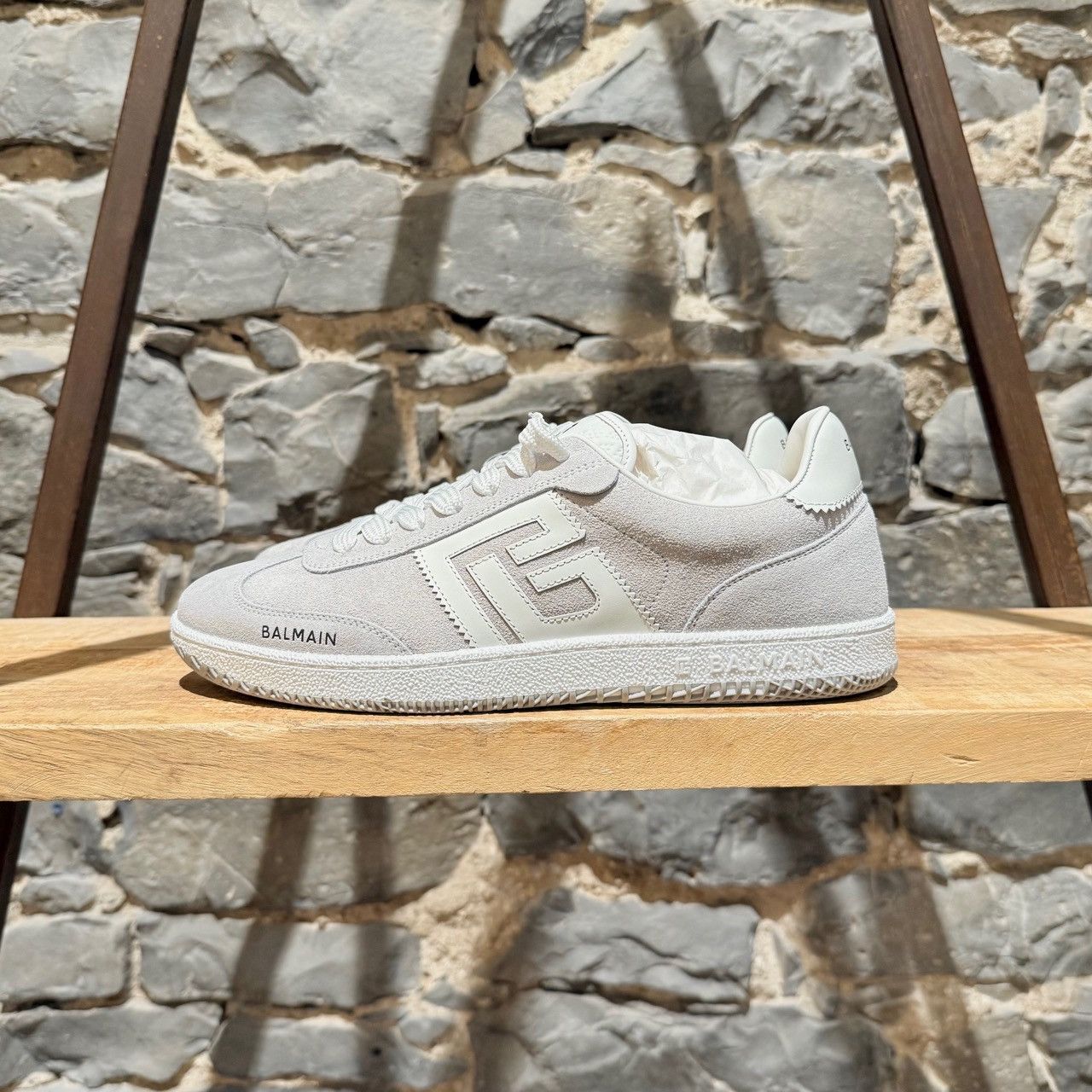 Balmain Balmain Grey Suede Swan Logo Low-top Sneakers Size US 8 / EU 41 - 7 Thumbnail