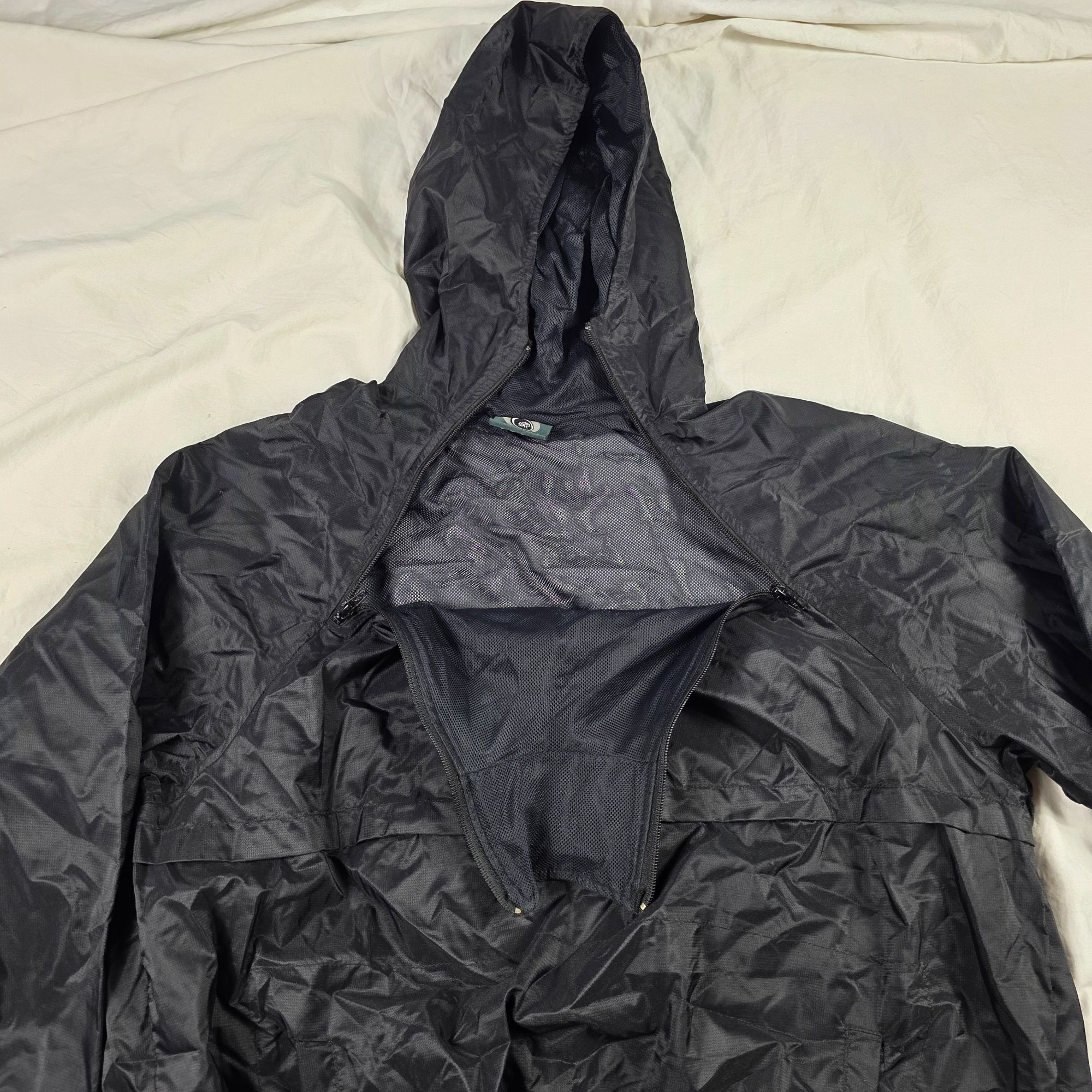 Other Rietveld Mens XL Black Hooded Windbreaker Nylon Jacket Light Size US XL / EU 56 / 4 - 9 Thumbnail