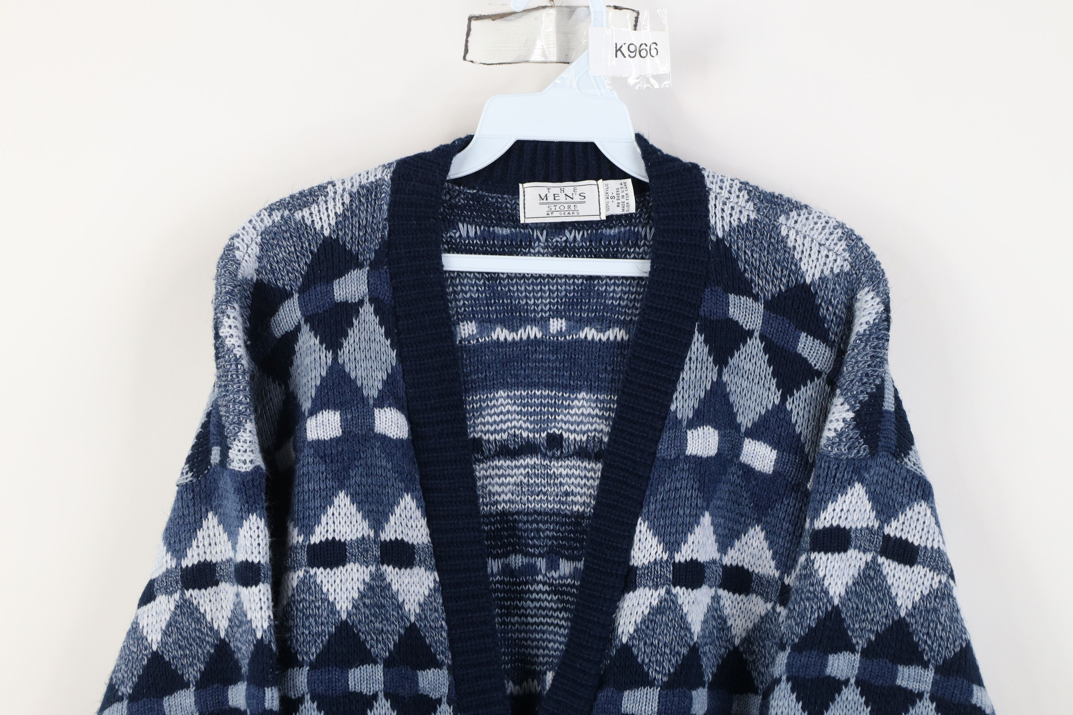 Vintage Vintage 90s Streetwear Geometric Knit Cardigan Sweater USA Size US S / EU 44-46 / 1 - 2 Thumbnail