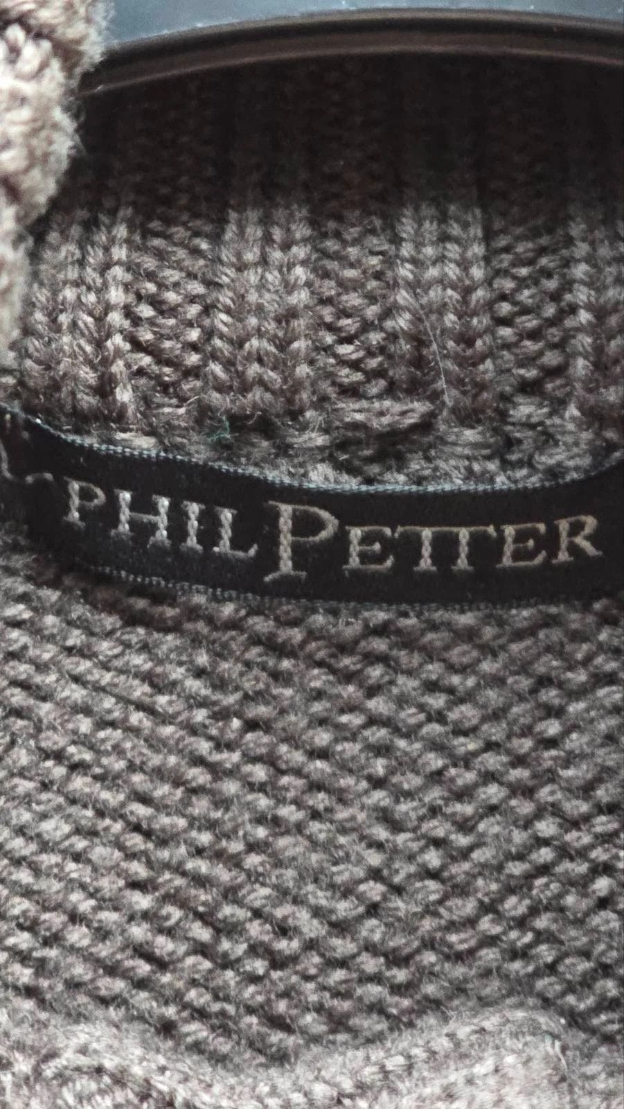 Other PHIL PETTER Wool Taup Men Knit Cardigan High Collar Button Size US M / EU 48-50 / 2 - 8 Thumbnail