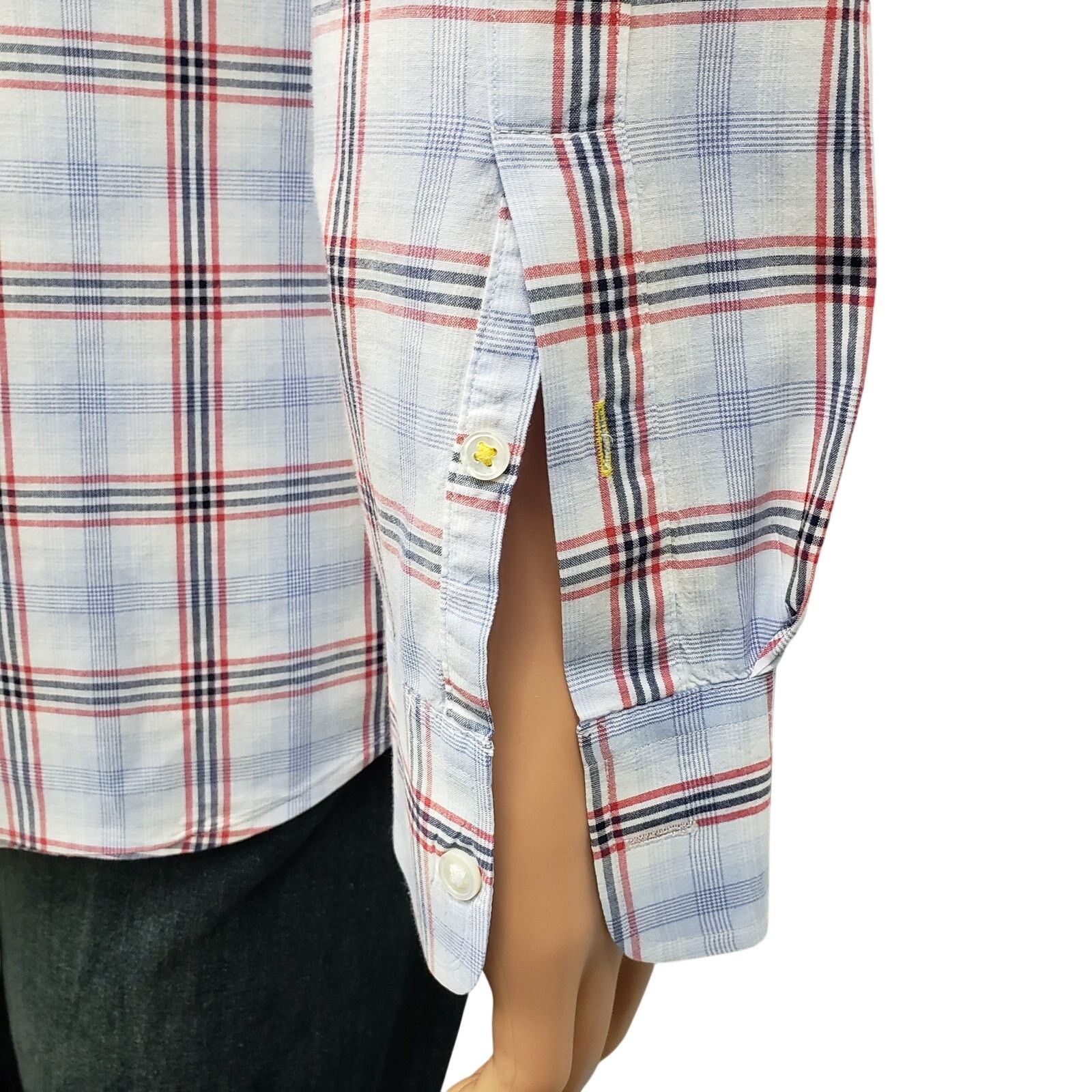 J.McLaughlin J. McLaughlin Contrast Collar Flip Cuff Shirt XL Plaid Check Size US XL / EU 56 / 4 - 8 Thumbnail