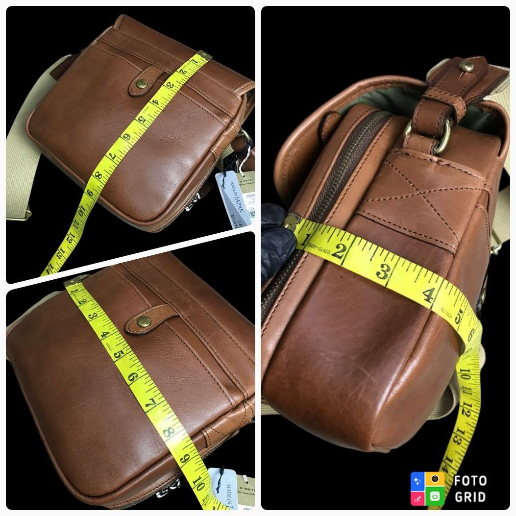 Head Porter Silver Lake Club Leather Mix Canvas Like New Sling Bag Size ONE SIZE - 4 Thumbnail