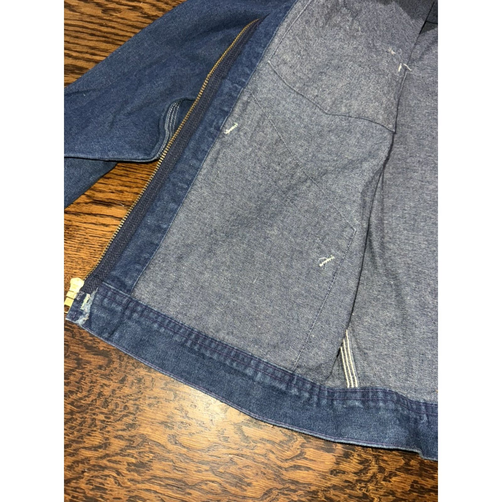 Denime VINTAGE Oshkosh Denim Chore Jacket Indigo Blue Size 40 1970s Workwear Barn Coat Mens / Womens Size US XXS / EU 40 - 7 Thumbnail
