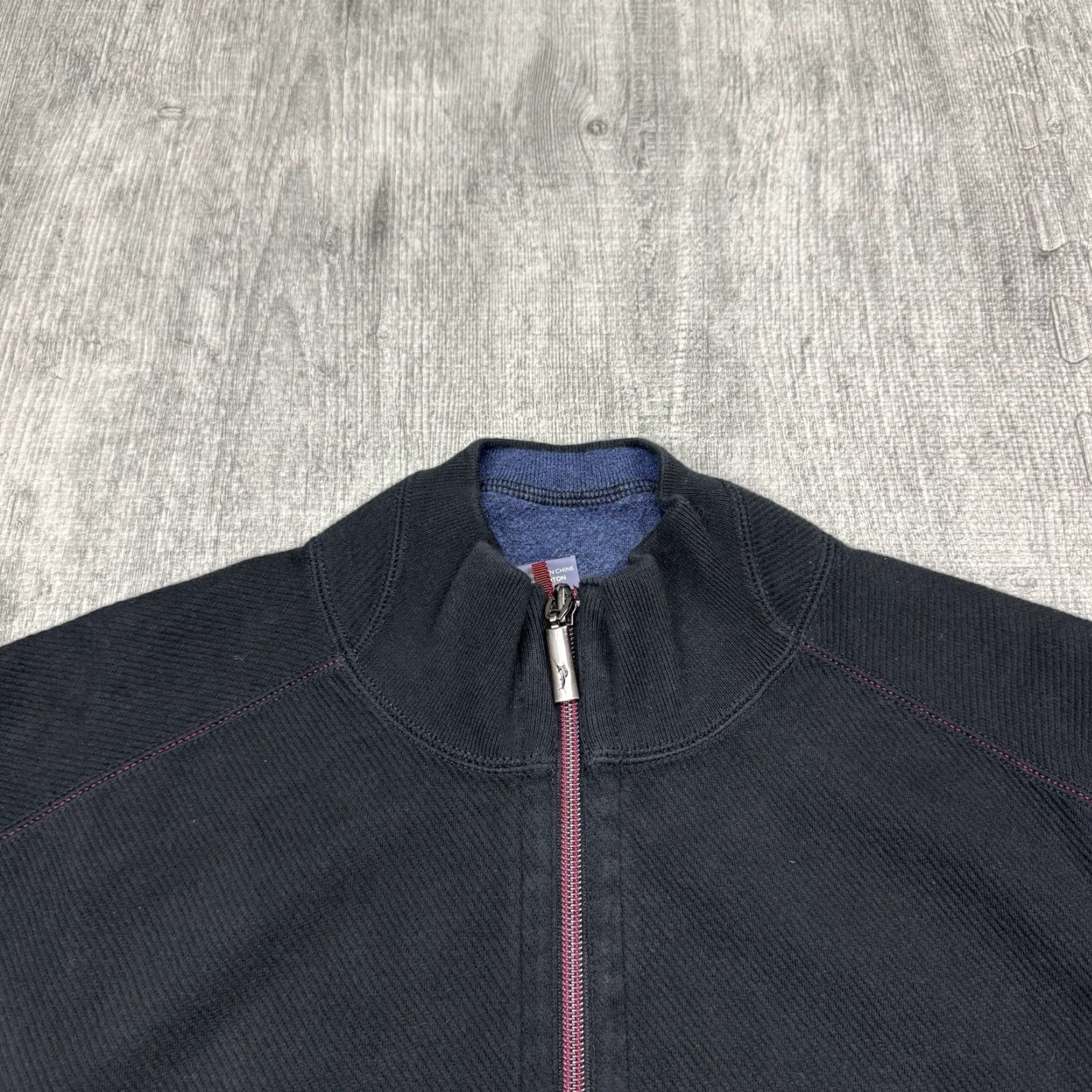 Tommy Bahama TOMMY BAHAMA Full Zip Reversible Sweatshirt Cotton Mens M Blue/Black Size US M / EU 48-50 / 2 - 3 Thumbnail