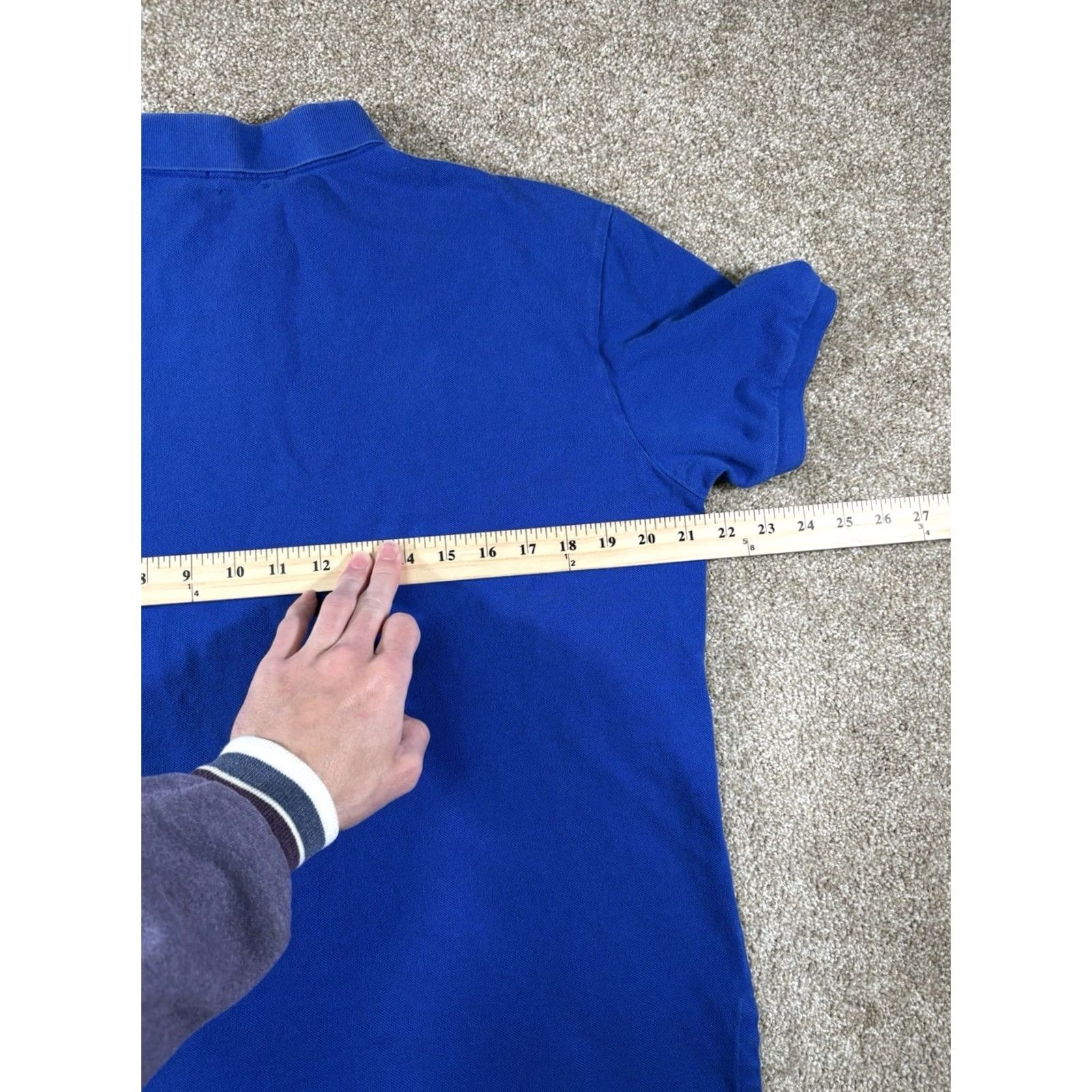 Polo Ralph Lauren Polo Ralph Lauren Polo Shirt Men L Blue W/ Green Pony, Custom Fit, Short Sleeve, Button, Embroidered Logo, Knit Cotton, Regular Size US L / EU 52-54 / 3 - 5 Thumbnail