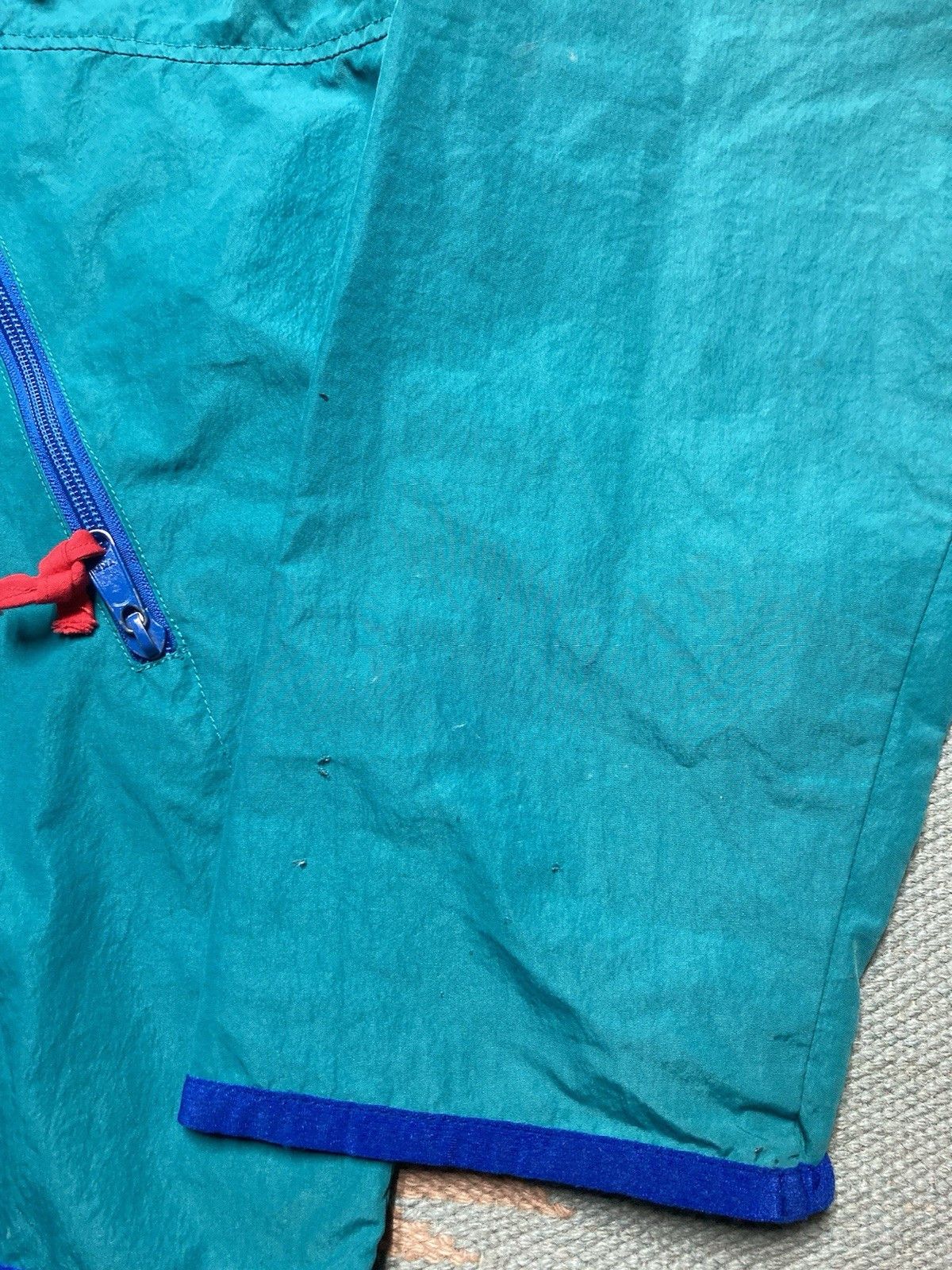 Vintage 80s anorak windbreaker jacket pullover half zip teal blue XL Size US XL / EU 56 / 4 - 2 Thumbnail