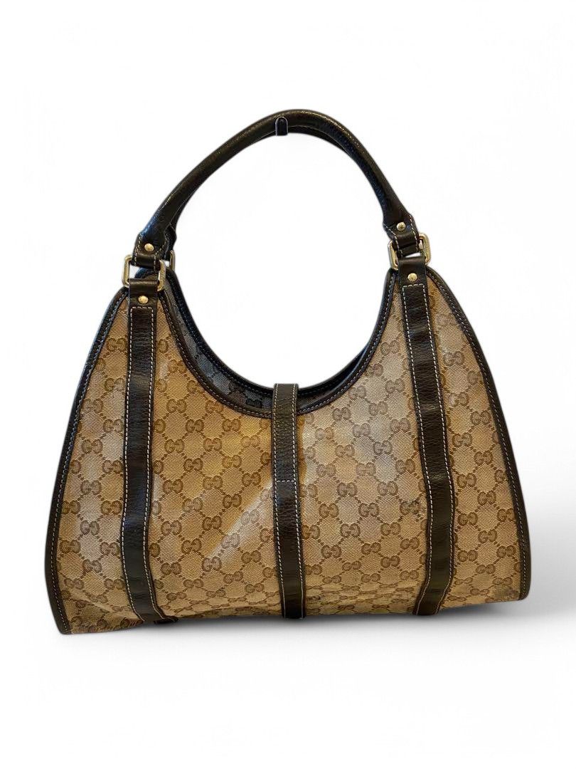 Gucci Gucci - Jackie One Shoulder Bag Brown Beige Monogram Size ONE SIZE - 2 Thumbnail