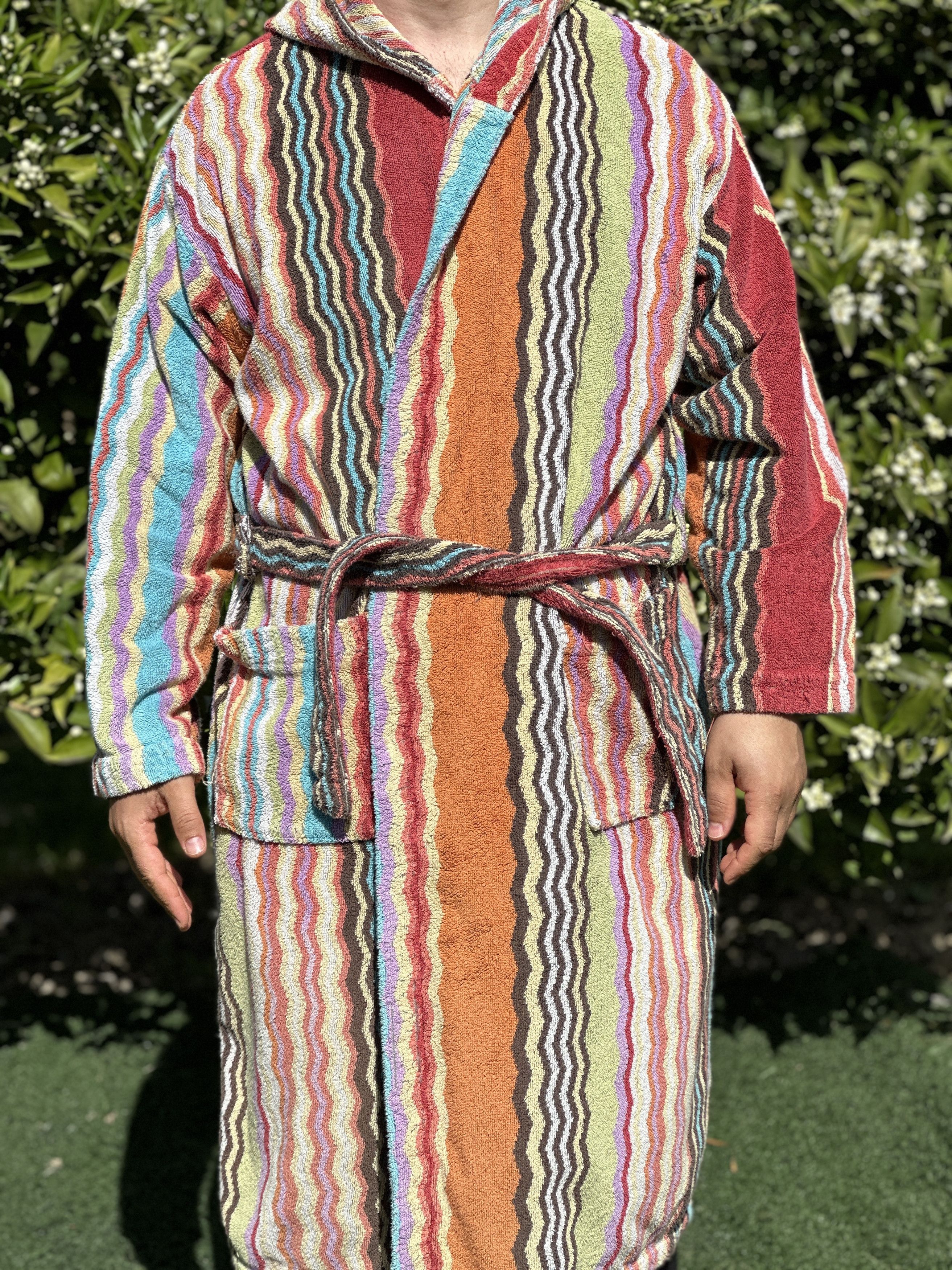 Missoni Rainbow Bathrobe Missoni 3D Knit Stripe Retro Size XL Size US XL / EU 56 / 4 - 1 Thumbnail