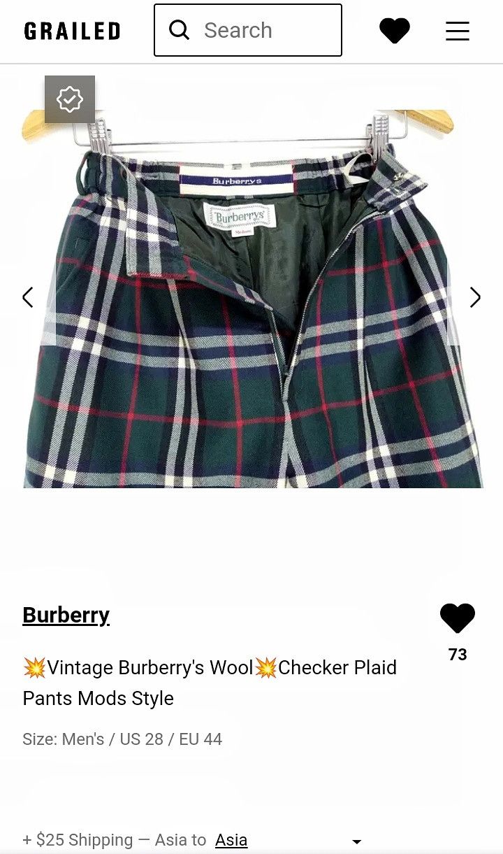 Burberry 💥Vintage Burberry's Wool💥Checker Plaid Pants Mods Style Size US 28 / EU 44 - 17 Thumbnail