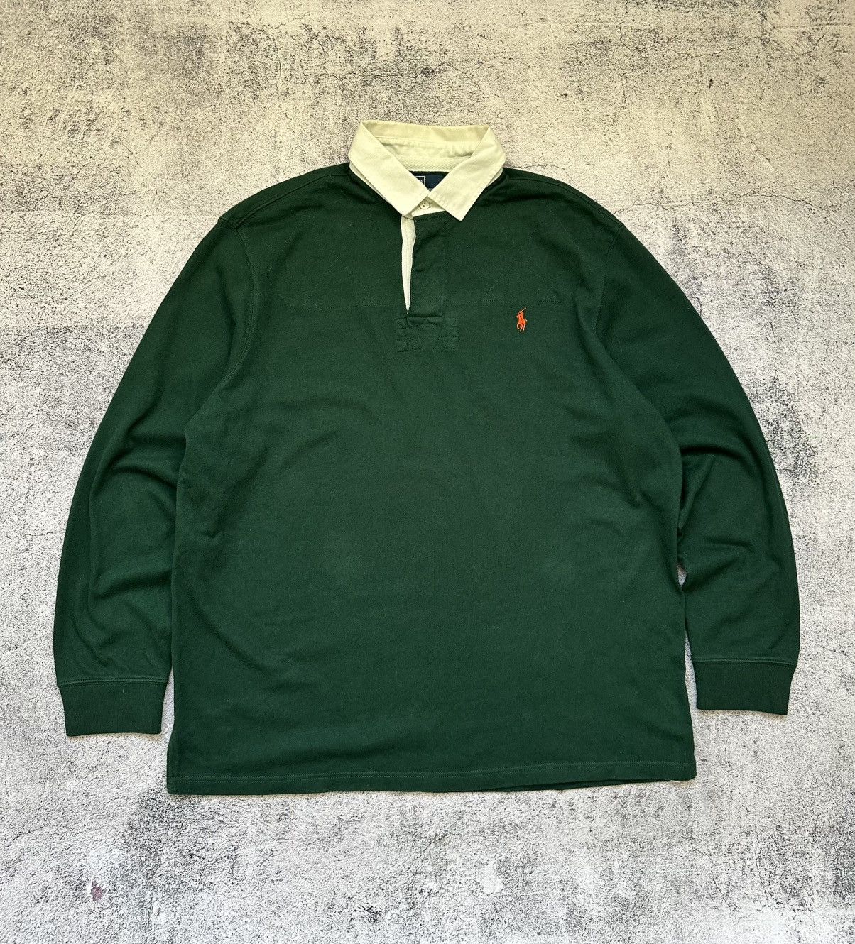 Polo Ralph Lauren Vintage Polo Ralph Lauren Sweatshirt Green Fit Orange Logo Size US L / EU 52-54 / 3 - 1 Thumbnail