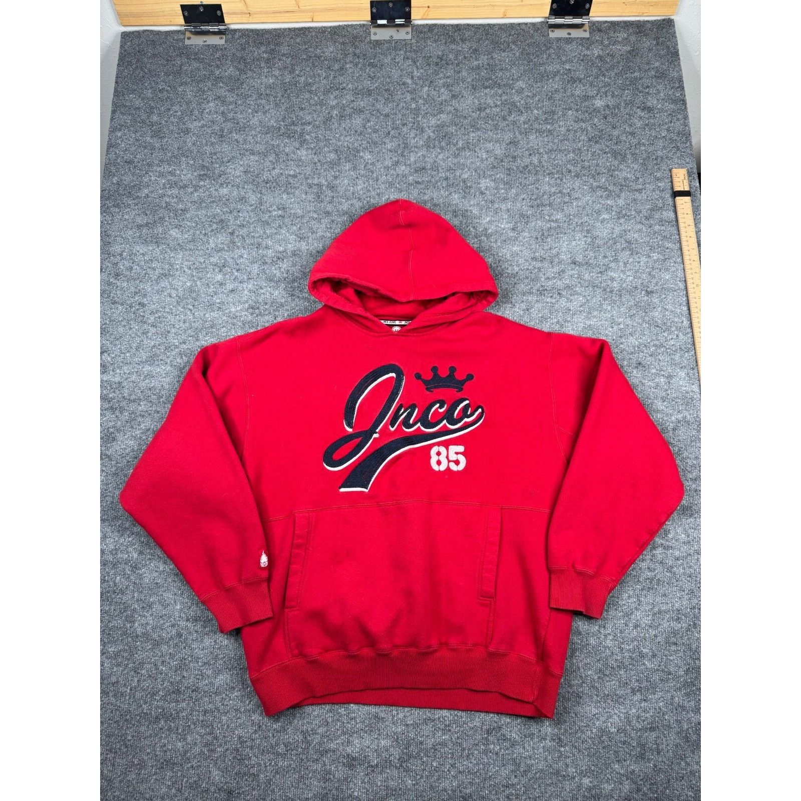 JNCO Vtg JNCO Jeans Red Hoodie XXL 85 Crown Logo Made in Russia Size US XXL / EU 58 / 5 - 1 Thumbnail