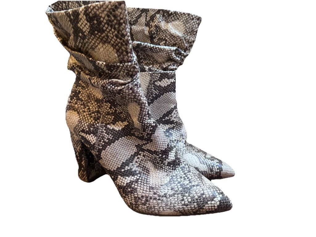 Bebe Bebe Faux Snakeskin Slouch Booties-8M Size US 8 / IT 38 - 3 Thumbnail