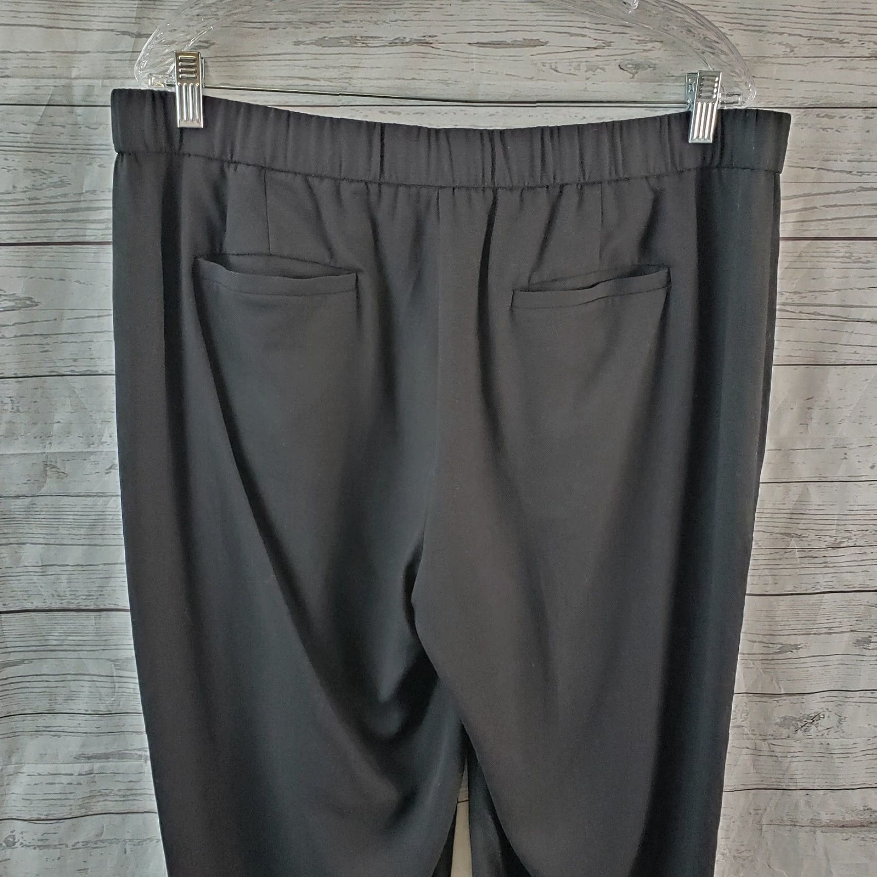 Eileen Fisher Eileen Fisher Pants Womens Pull On Solid Black Lyocell Tencel Size L Waist 18.5 Inseam 28 Black Womens Size 36" / US 14 / IT 50 - 4 Thumbnail