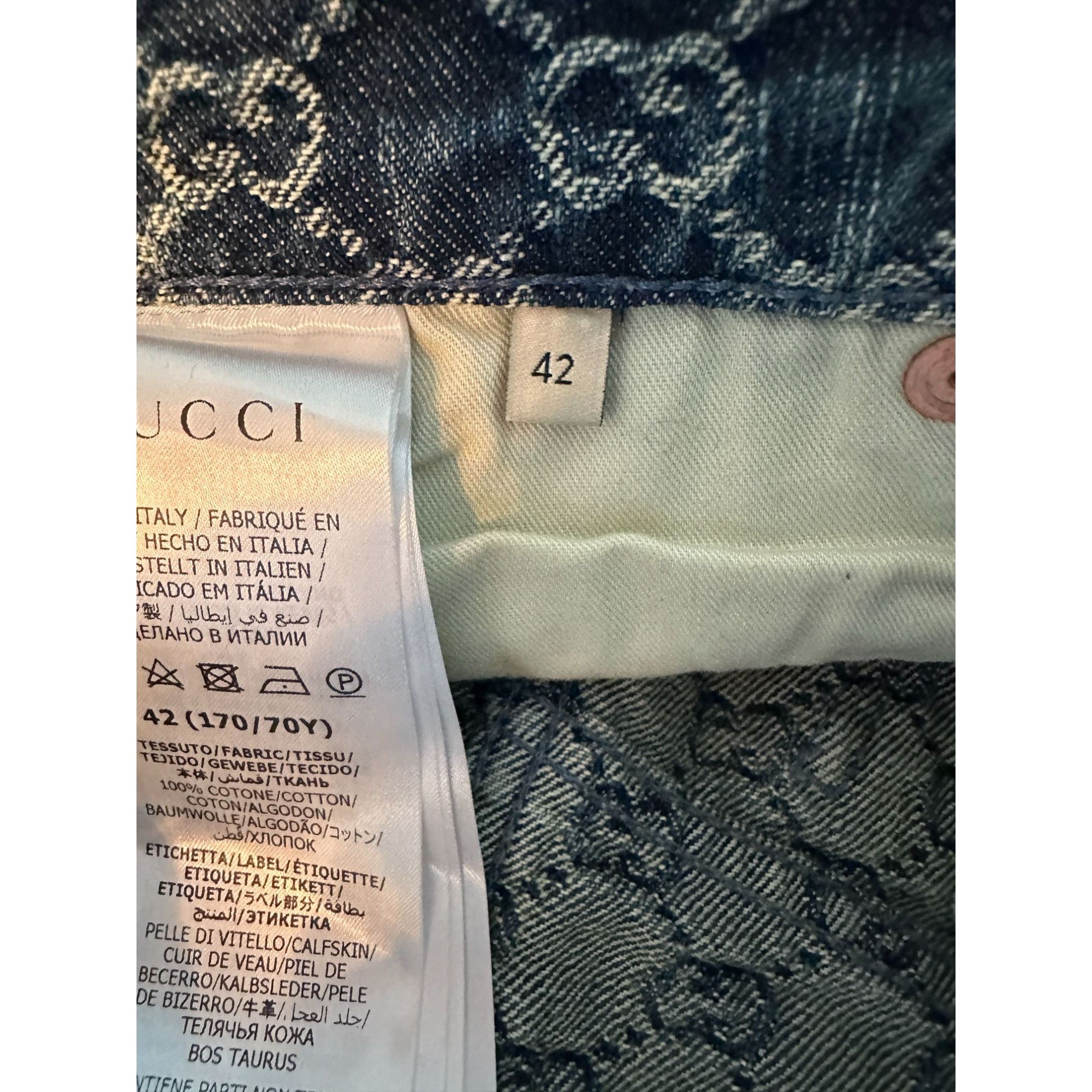 Gucci Gucci monogram denim mid skirt size 42 Size M / US 6-8 / IT 42-44 - 4 Thumbnail