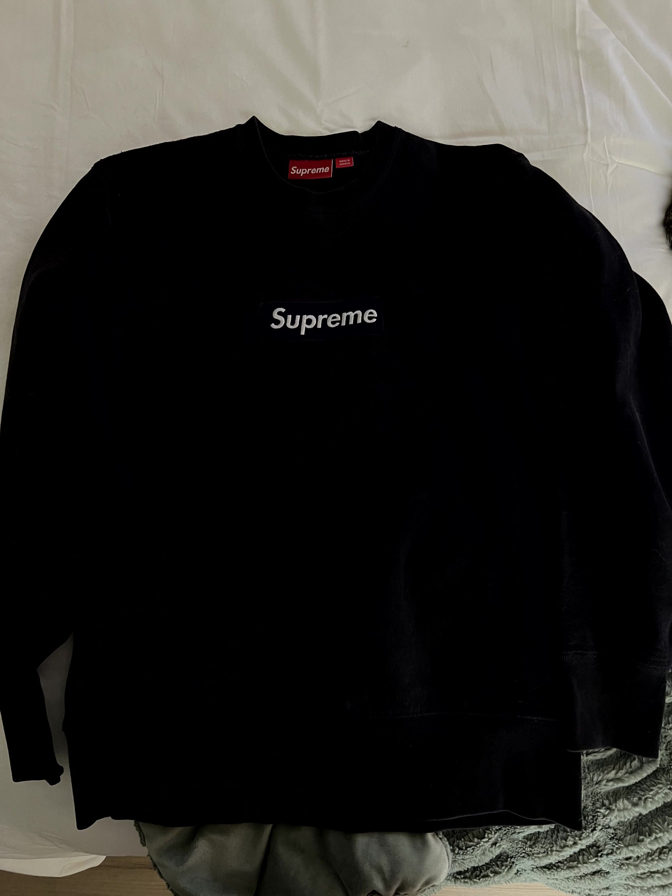 Supreme × Vintage Supreme Silver Box Logo on Grey Crewneck