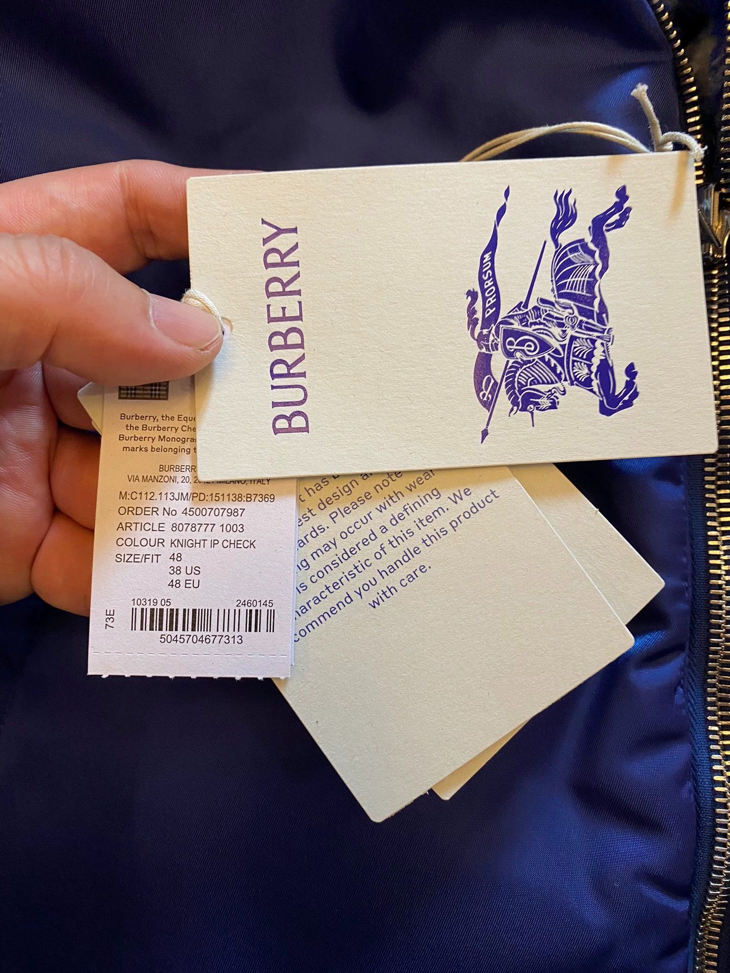 Burberry Burberry Double-Sided Check Blue Waterproof Jacket Size 48 Size US M / EU 48-50 / 2 - 6 Thumbnail