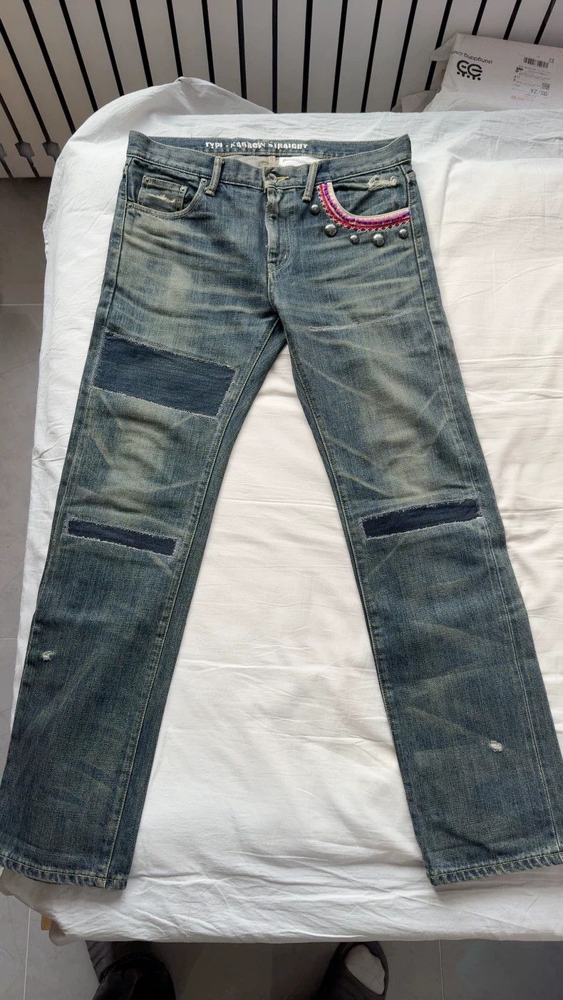 Neighborhood NEIGHBORHOOD 11AW Distressed Denim Jeans Size US 29 - 1 Thumbnail