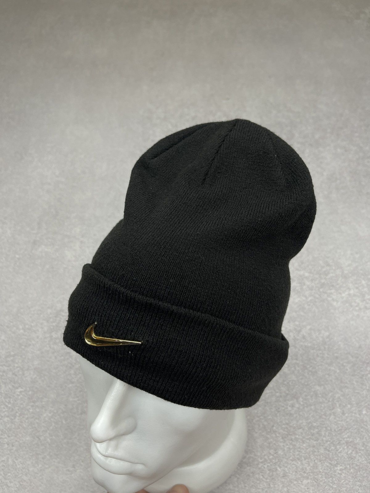 Nike Mens Nike Swoosh Beanie Hat Black Drill Y2K TECH ACG Size ONE SIZE - 1 Thumbnail