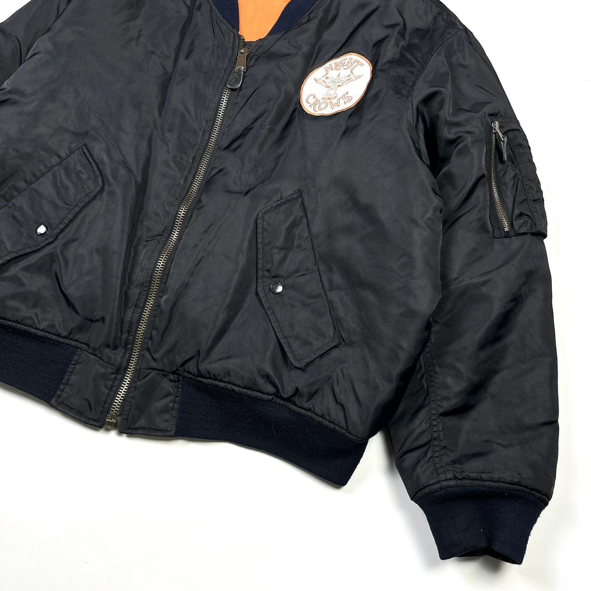 Vintage Night Crows Vintage Bomber Jacket Black Military Aviator Size US XL / EU 56 / 4 - 3 Thumbnail