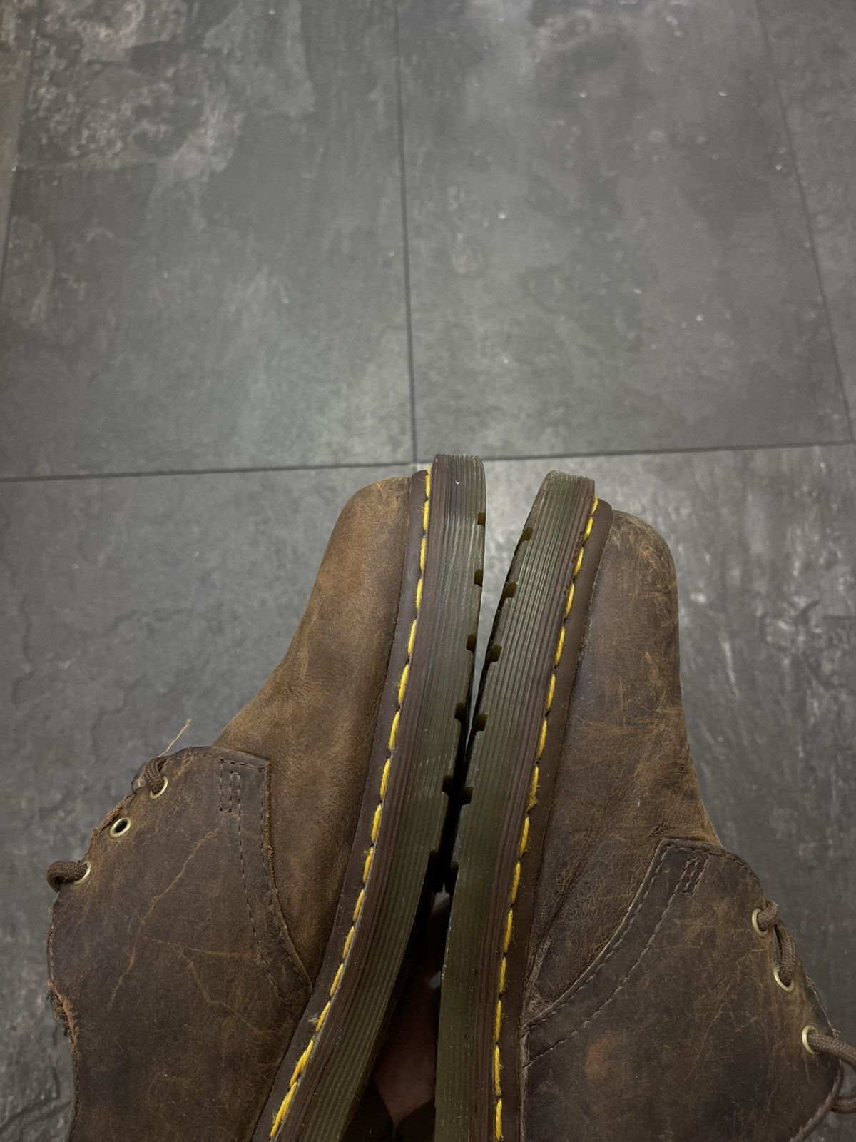 Dr. Martens × Streetwear × Vintage Dr martens 1461 dark brown distressed boots Size US 9 / EU 42 - 15 Thumbnail