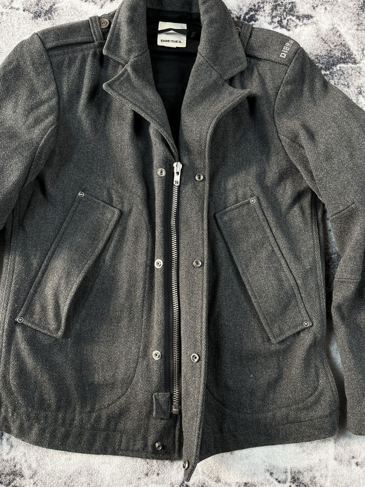 Diesel Diesel Wool Zip Jacket Minimal Distressed Fit M Size US M / EU 48-50 / 2 - 9 Thumbnail