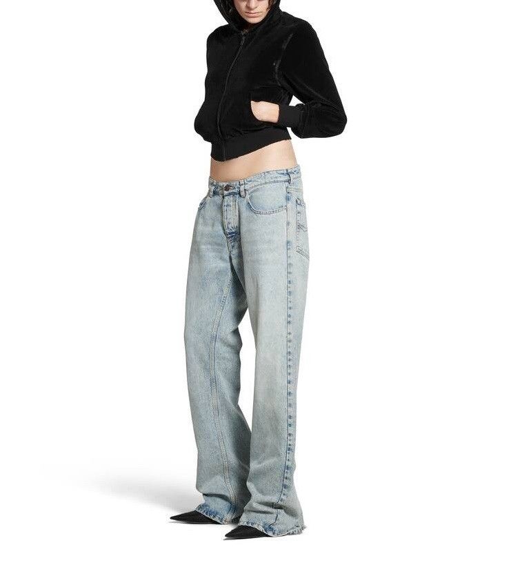 Balenciaga o1bcso1str0526 Low Waist Straight Pants in Blue Size 28" / US 6 / IT 42 - 3 Thumbnail