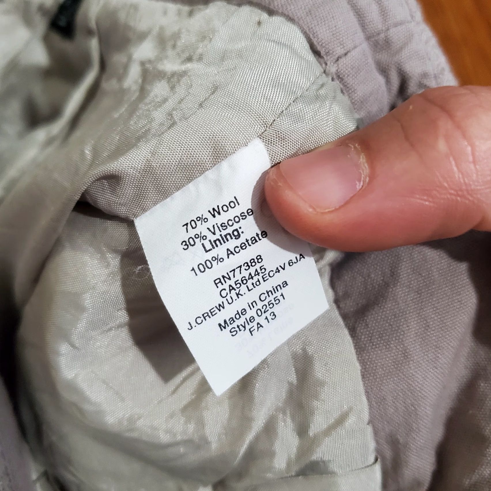 J.Crew J.CREW Skirt Womens 0 Gray Pencil Wool Polyester Short Zip Slit Twill Dry Clean Only Vintage No Size 25" / US 0 / IT 36 - 4 Thumbnail