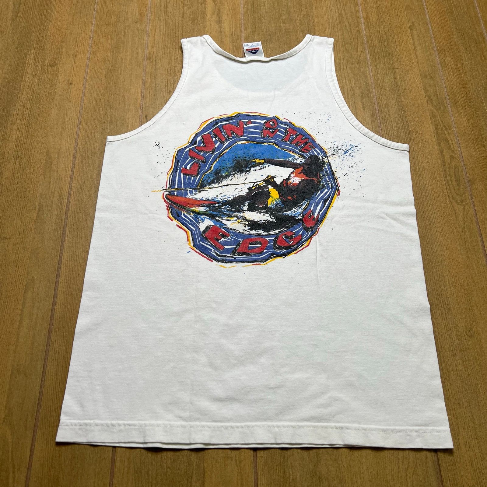 Vintage Vintage 90s Living on the edge SURF TANK TOP WAVE Men Sz M Size US M / EU 48-50 / 2 - 1 Thumbnail
