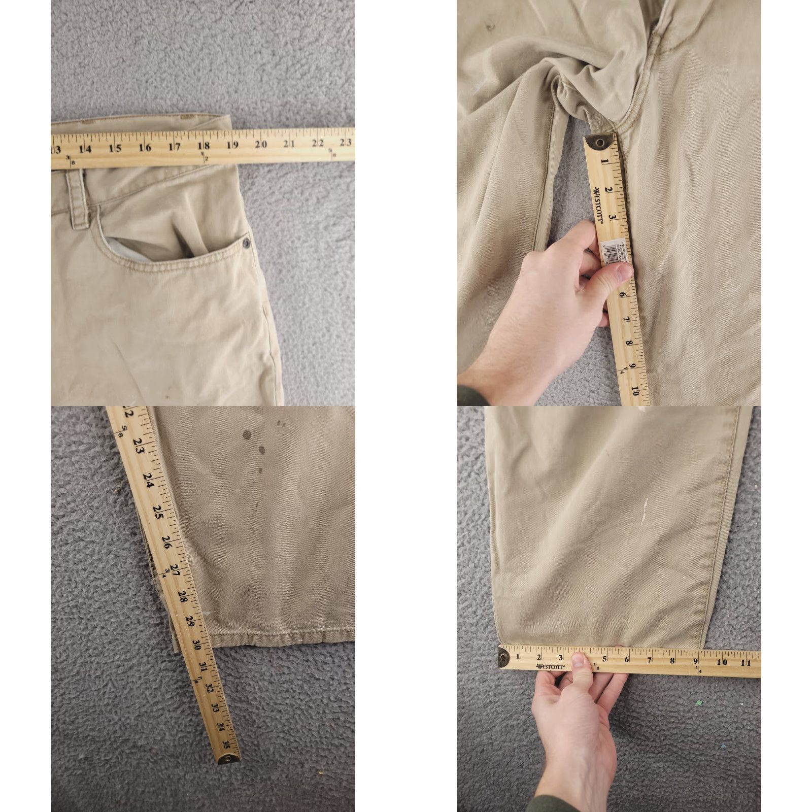 Timberland Timberland Pants Mens 38x30 Relaxed Distressed Chino Khaki Beige Flat Front Size US 38 / EU 54 - 8 Thumbnail