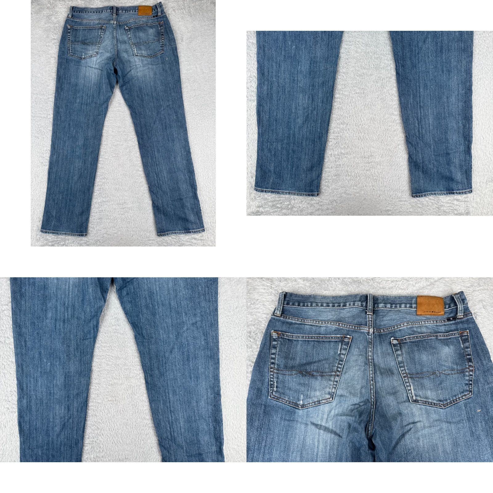 Lucky Brand Lucky Brand Jeans Mens Slim Blue Denim 36 Regular 31in 5-Pocket Distressed Button Fly Cotton Slimming Heritage 121 Vintage No N/A Size US 36 / EU 52 - 10 Thumbnail