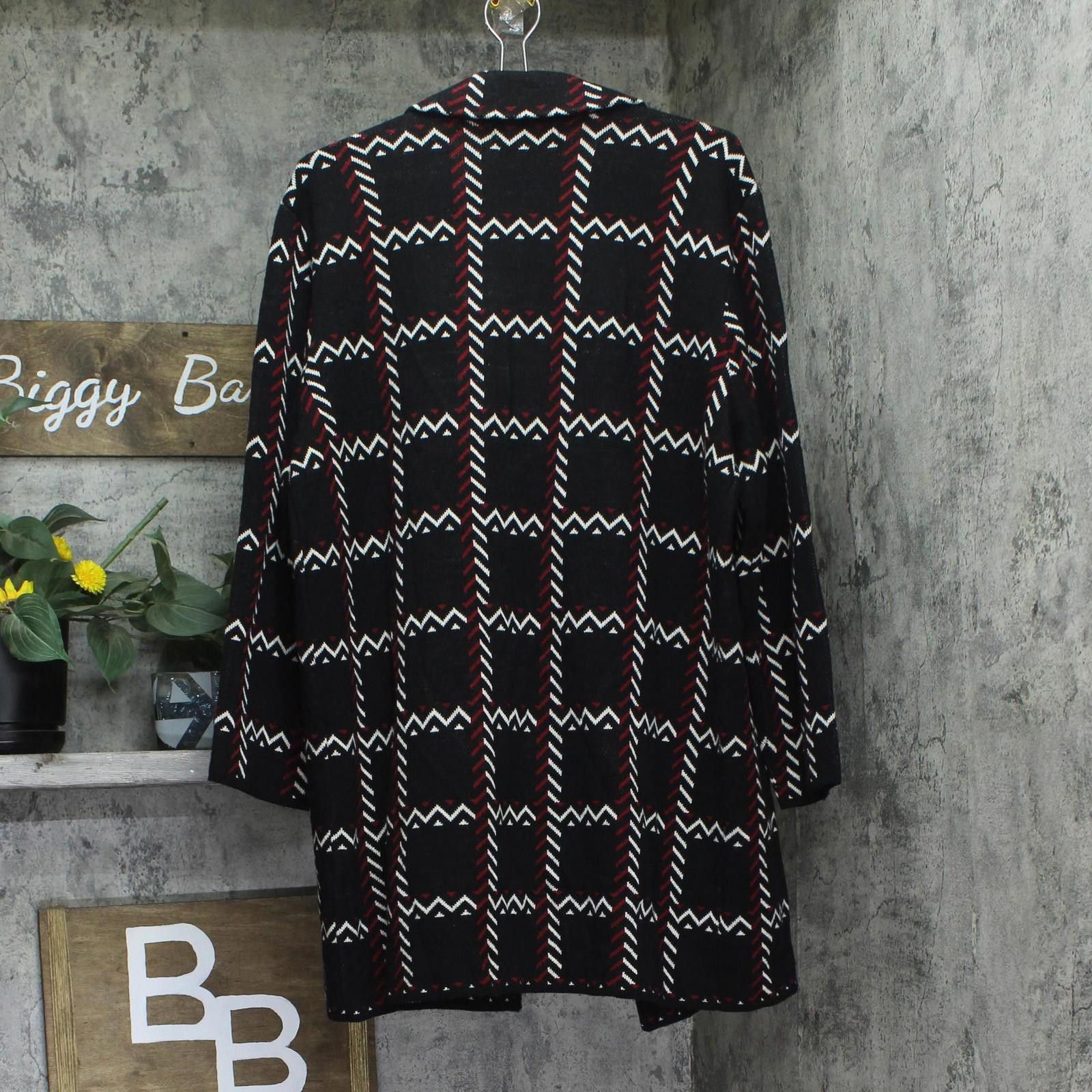 Other Nwt Kasper Faux Button Open Front Coatigan Black Multi Xl Size XL / US 12-14 / IT 48-50 - 2 Thumbnail
