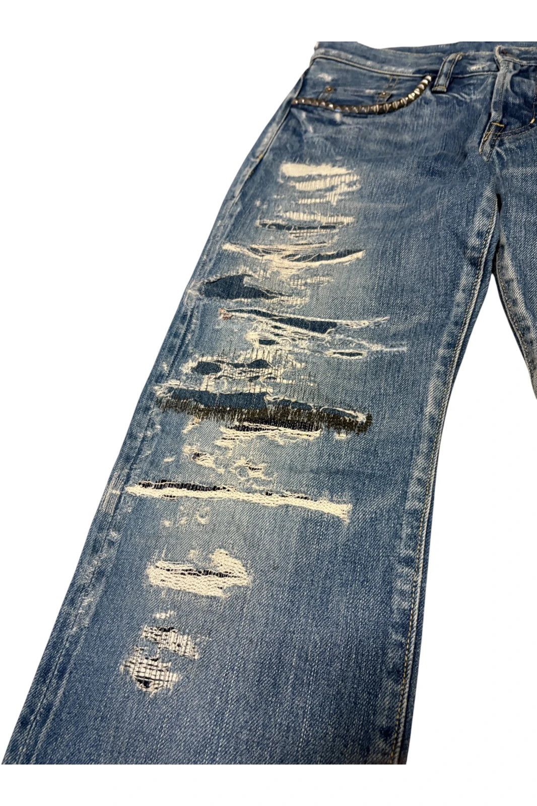 Hysteric Glamour Hysteric Glamour blue distressed patchwork denim jeans Size US 28 / EU 44 - 5 Thumbnail