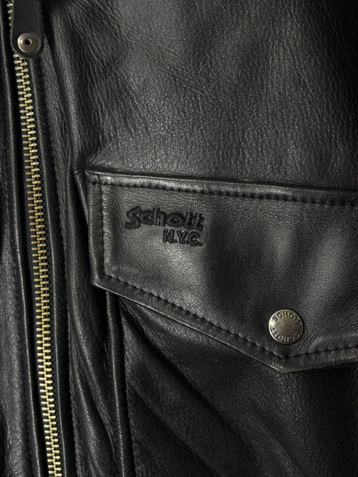 Schott Schott USA Army Type Garment Aviator Leather Jacket Size US S / EU 44-46 / 1 - 11 Thumbnail