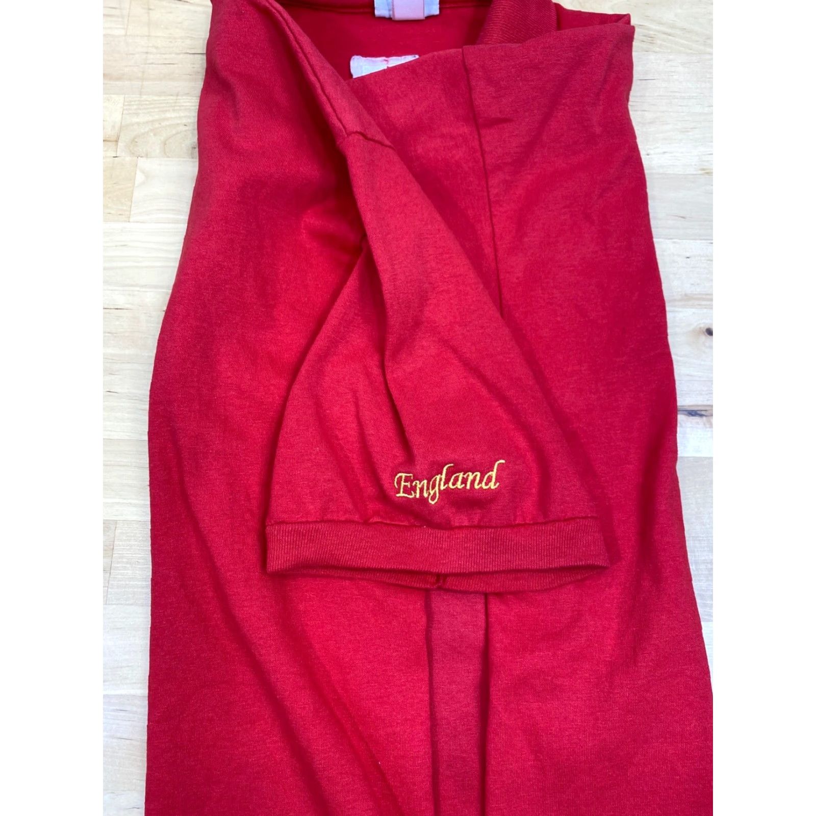 Anvil VINTAGE Anvil Polo Shirt Red L Men Knit 100% Cotton Short Sleeve Pullover Logo 80s USA Golf Solid Size US L / EU 52-54 / 3 - 5 Thumbnail