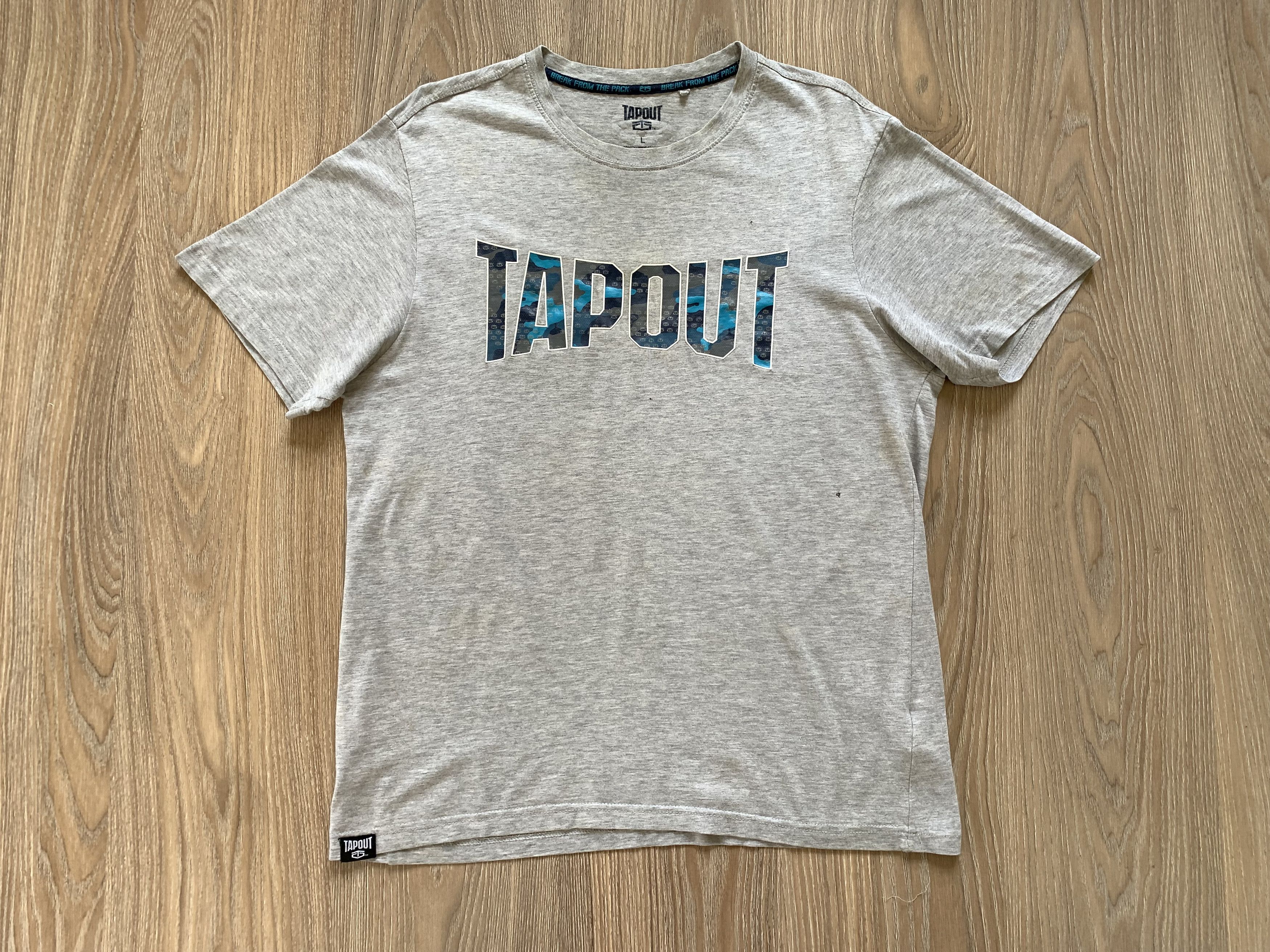 Tapout × Vintage Tapout Logo Grey T Shirt Size US L / EU 52-54 / 3 - 2 Thumbnail