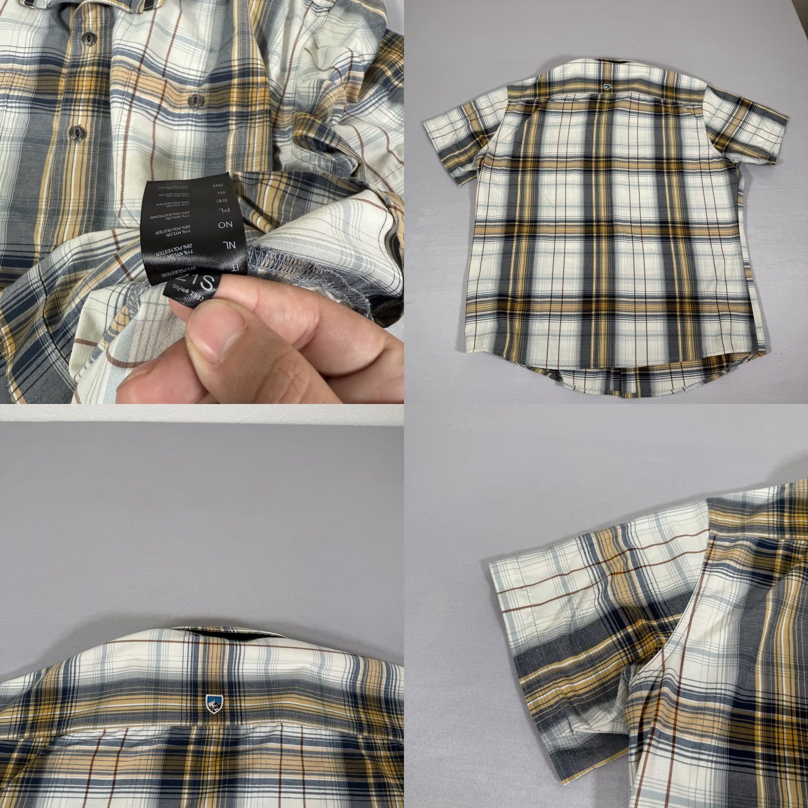 Vintage Kuhl Shirt Mens XL White Brown Button Up Styk Lightweight Stretch Outdoor Hike Plaid Outdoor Casual Mens XL White Beige Gray Yellow Button-Up Size US XL / EU 56 / 4 - 8 Thumbnail
