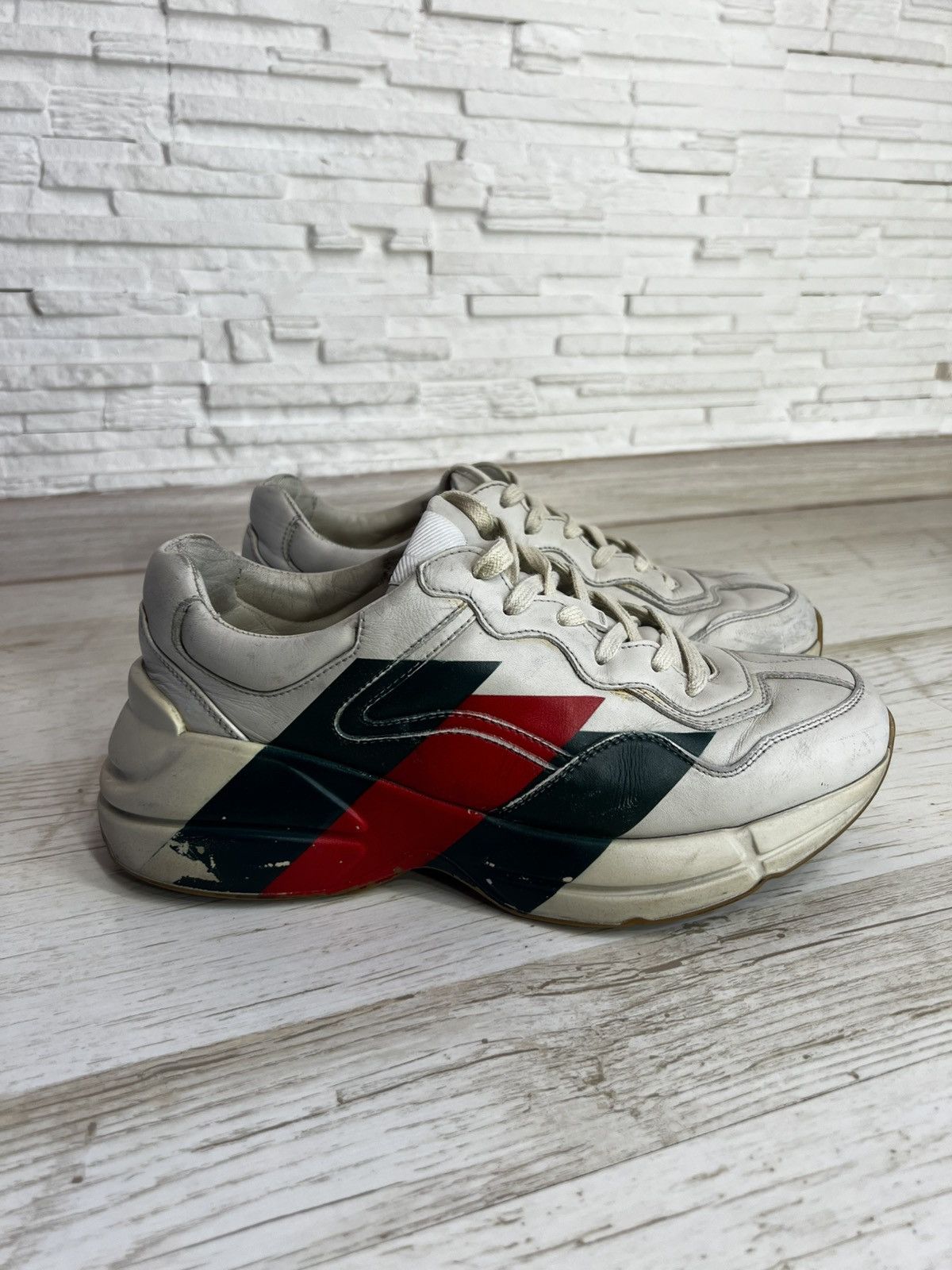 Gucci Gucci Rhyton 523535 Sneakers Chunky Leather Sneakers Size6.5 Size US 6.5 / EU 39-40 - 1 Thumbnail